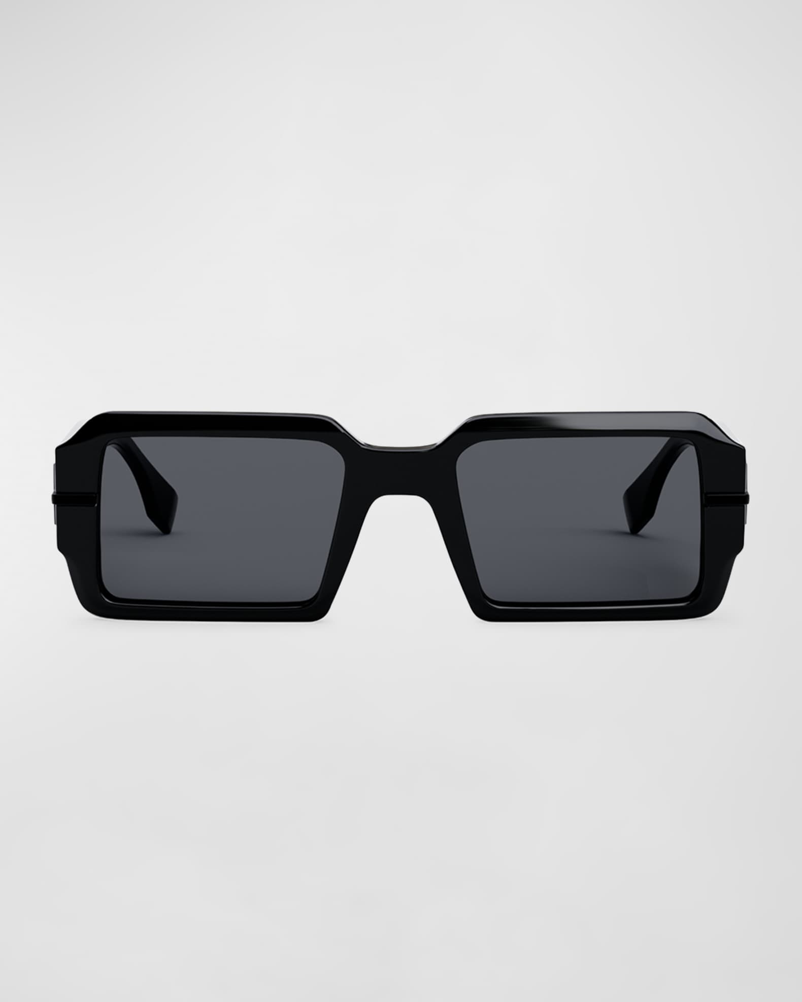Fendi Men s Raised Logo Rectangle Sunglasses Neiman Marcus
