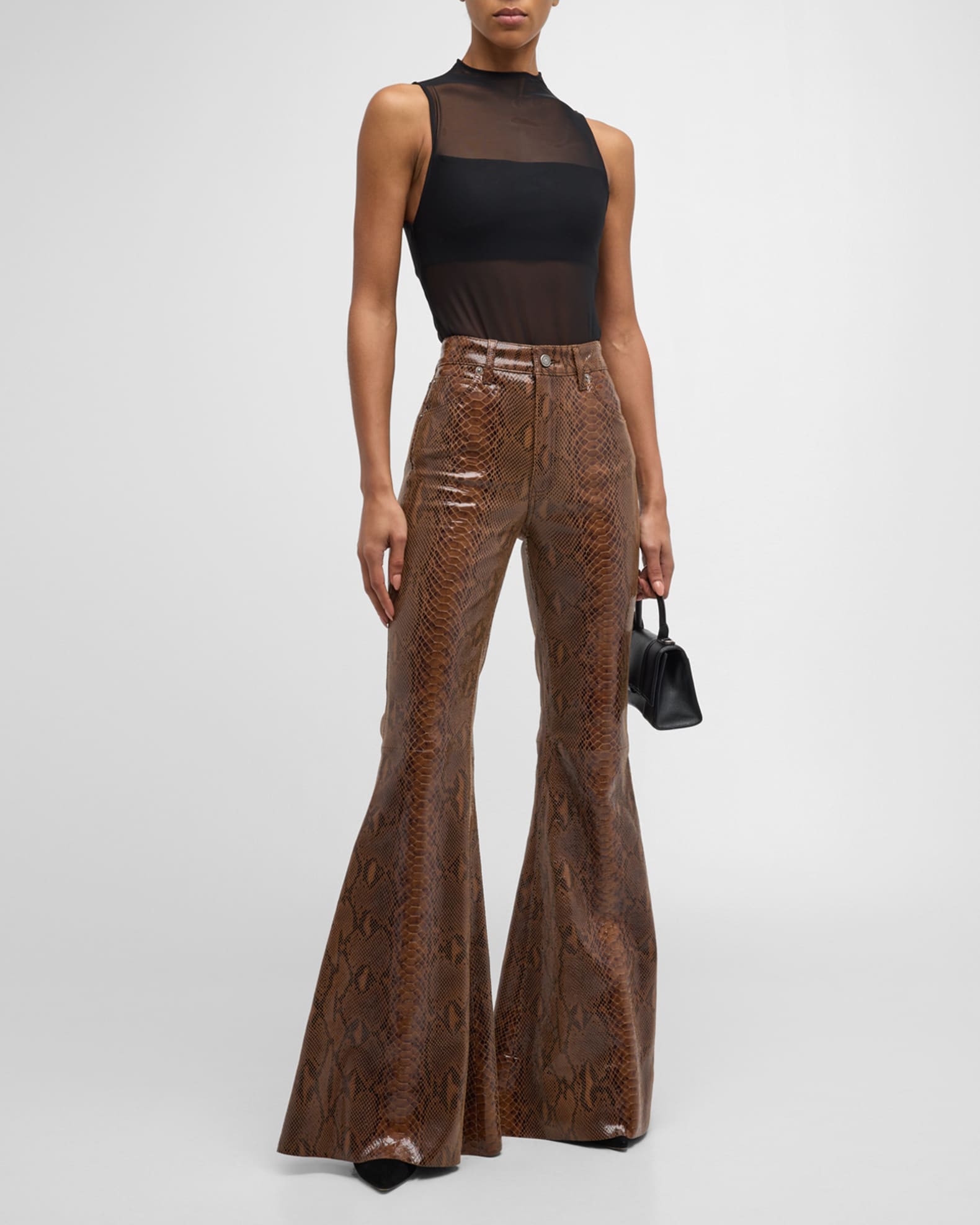 Snakeskin flare pants deals