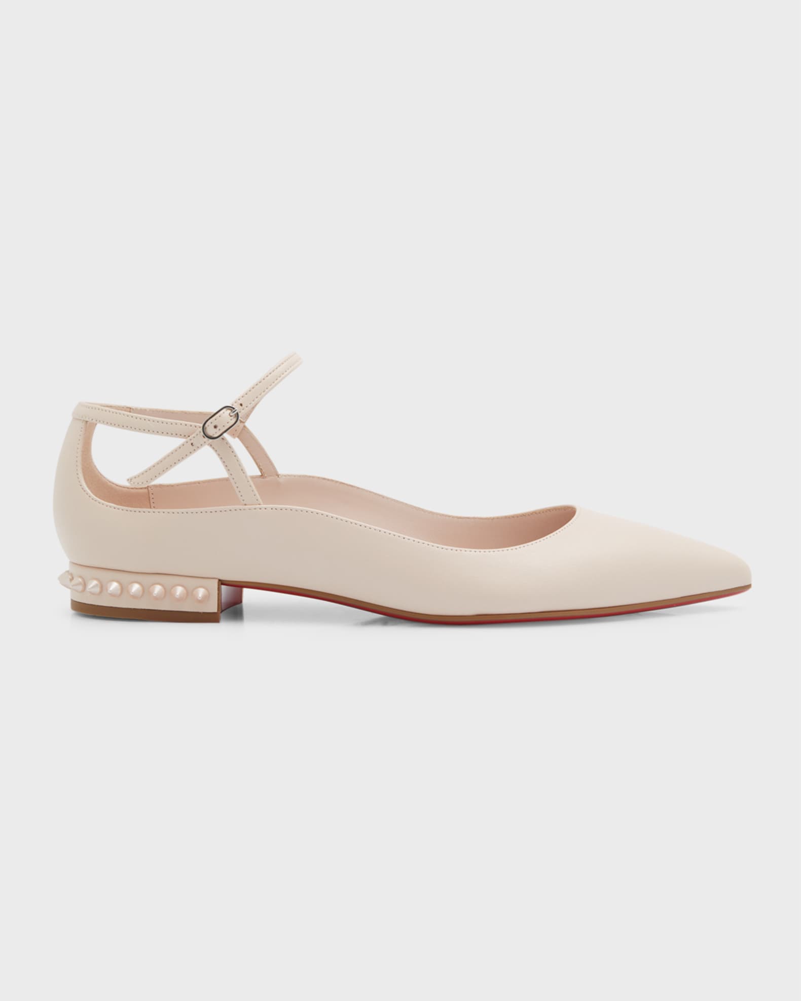 Beige Louboutin ballet flats