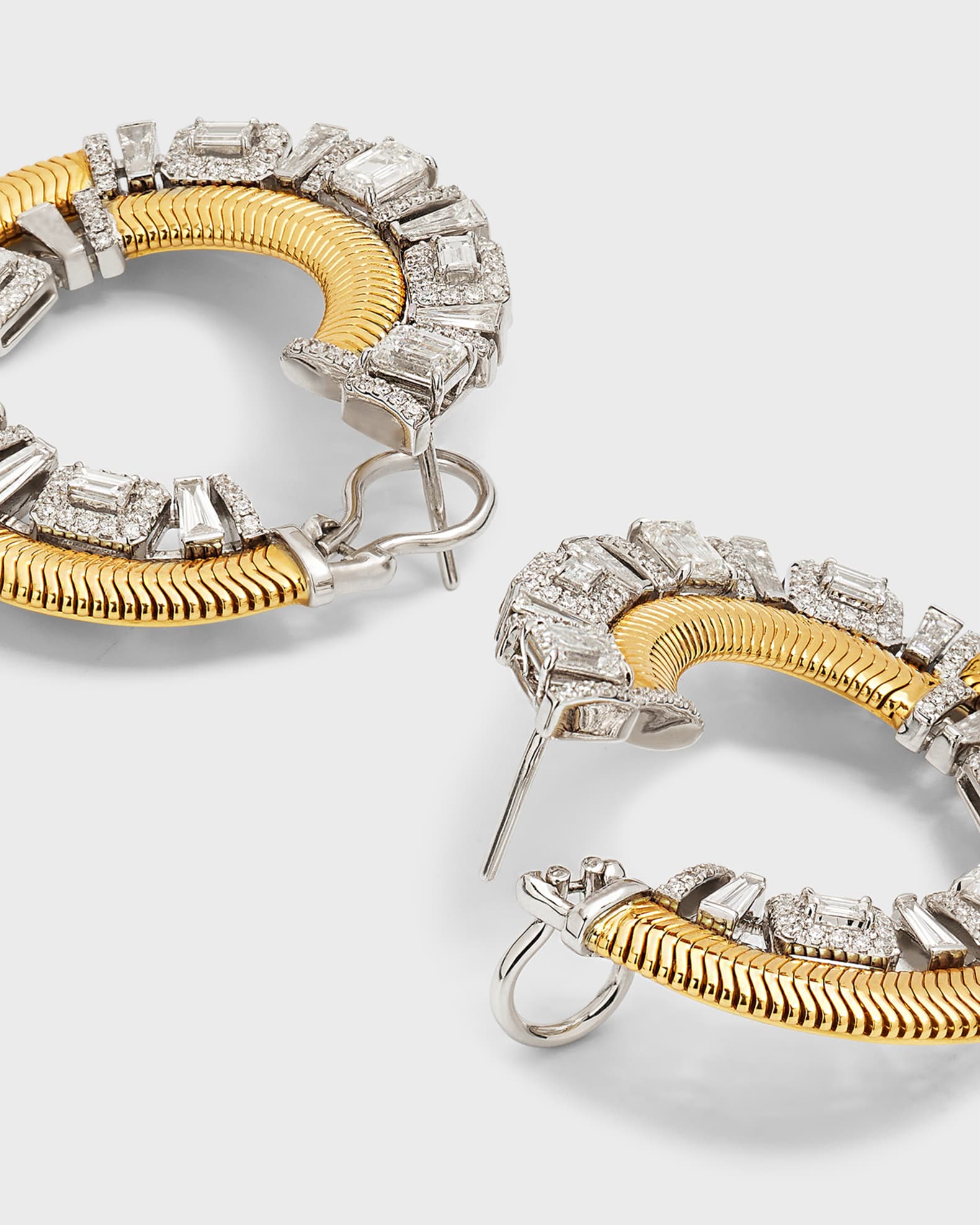 Nikos Koulis 18K Yellow Gold Diamond Hoop Earrings | Neiman Marcus