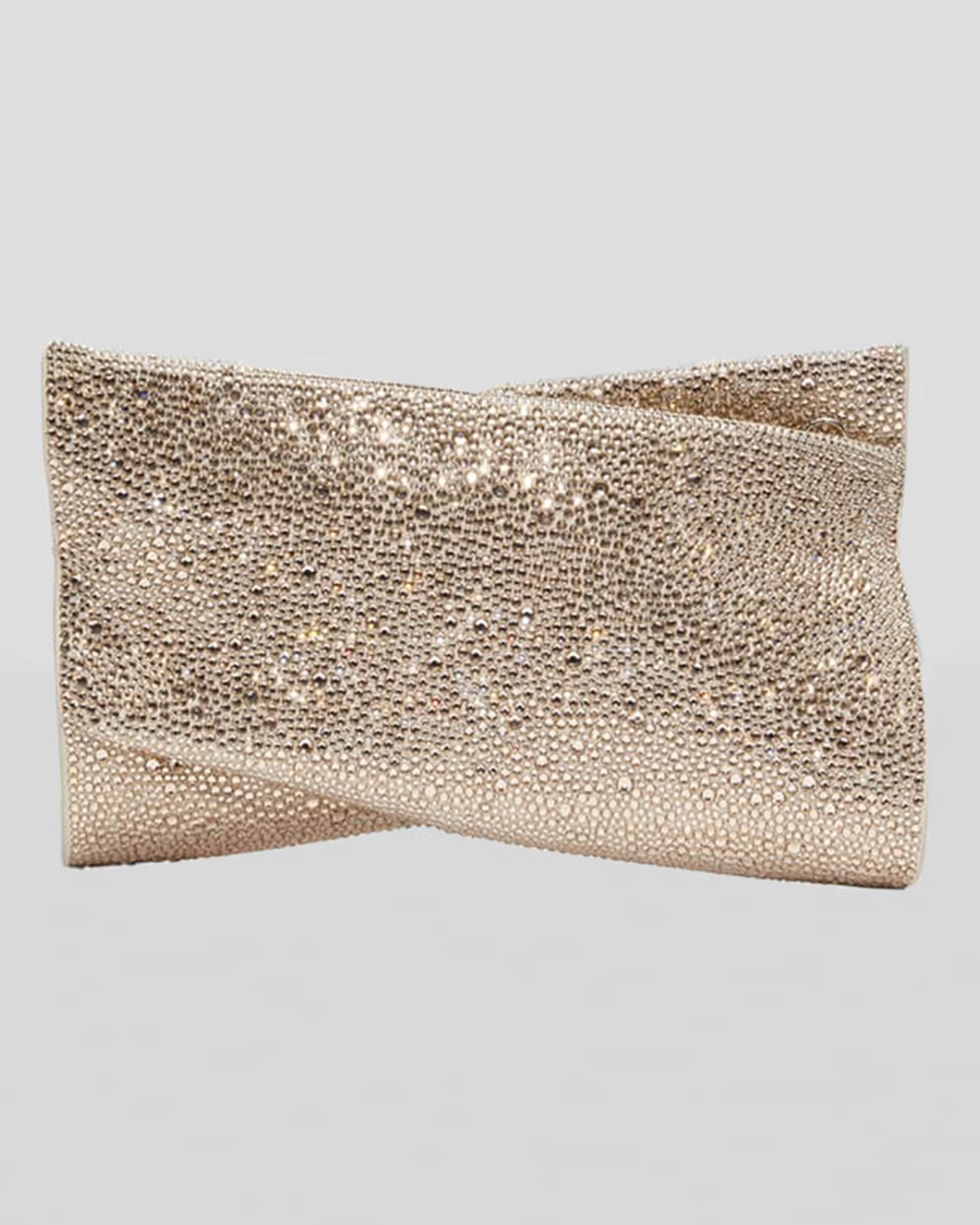 Loubitwist Small Clutch in Strass Suede 0