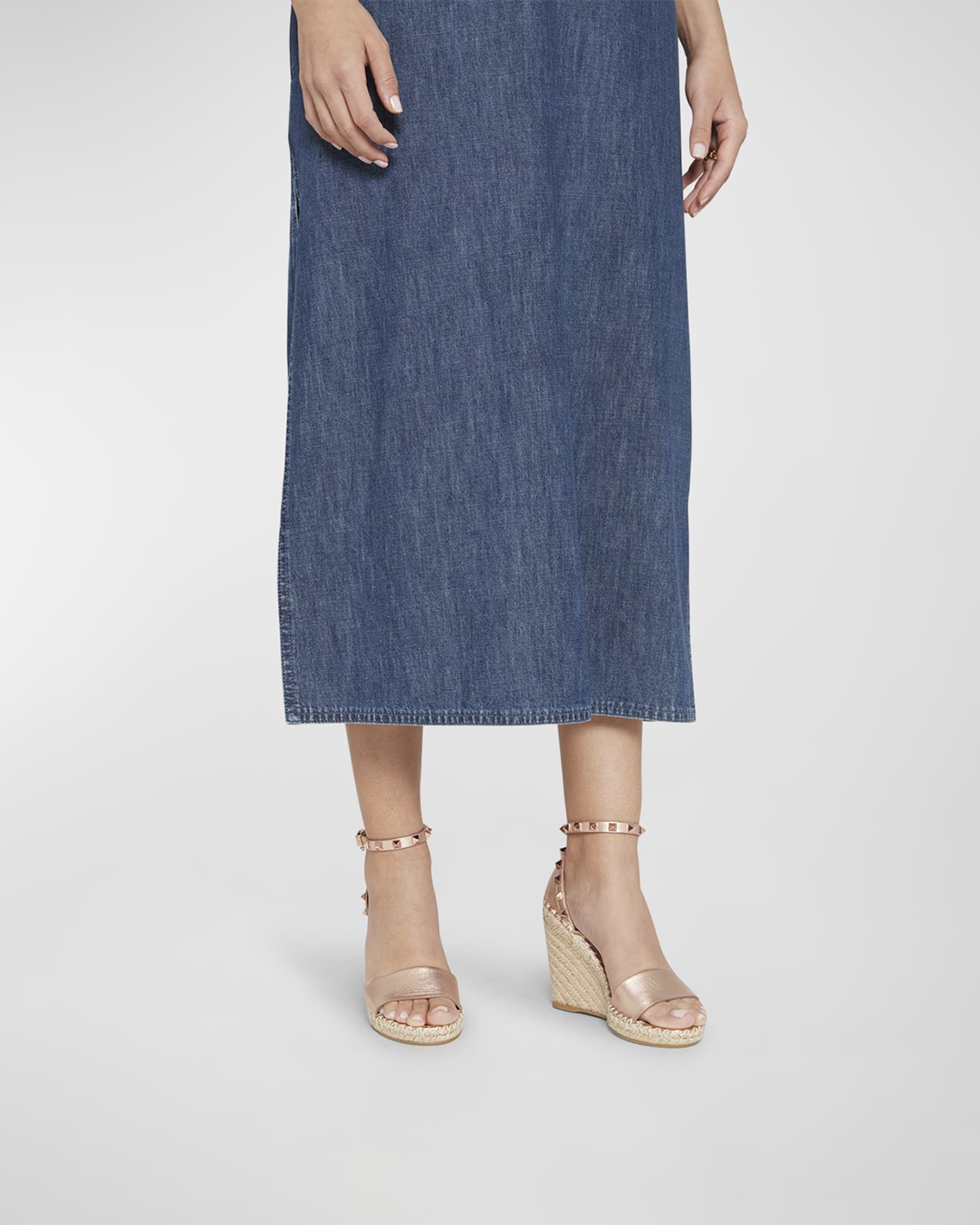 rockstud espadrille wedge