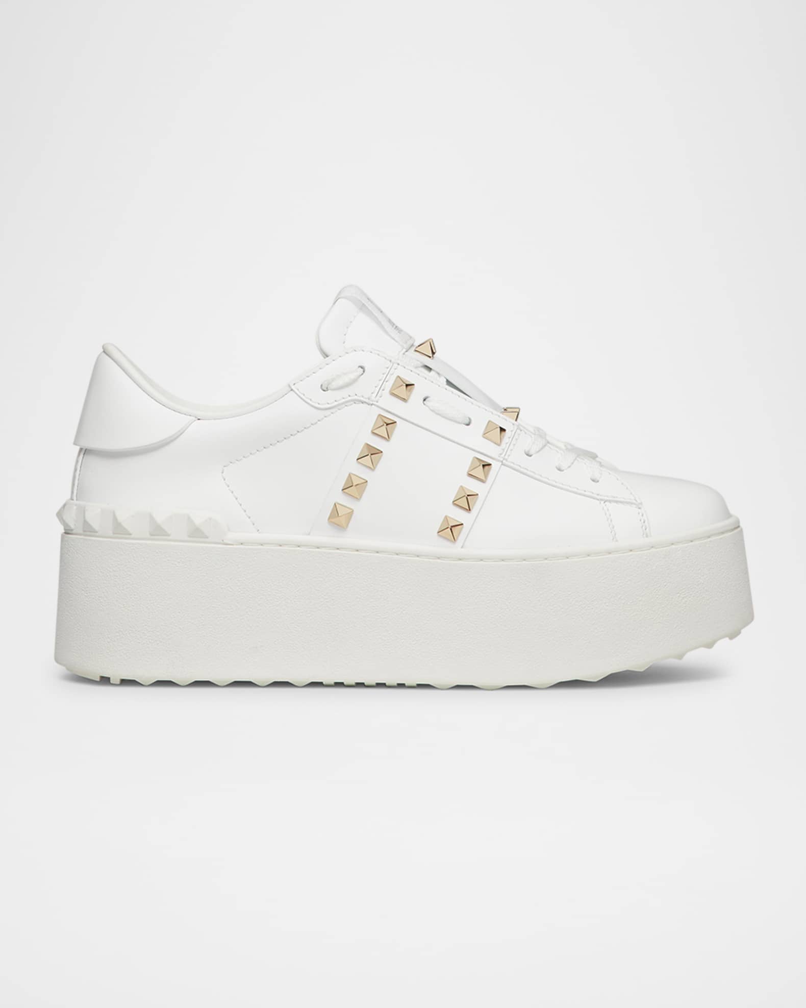 Valentino Rockstud Untitled Platform Sneakers Bianco