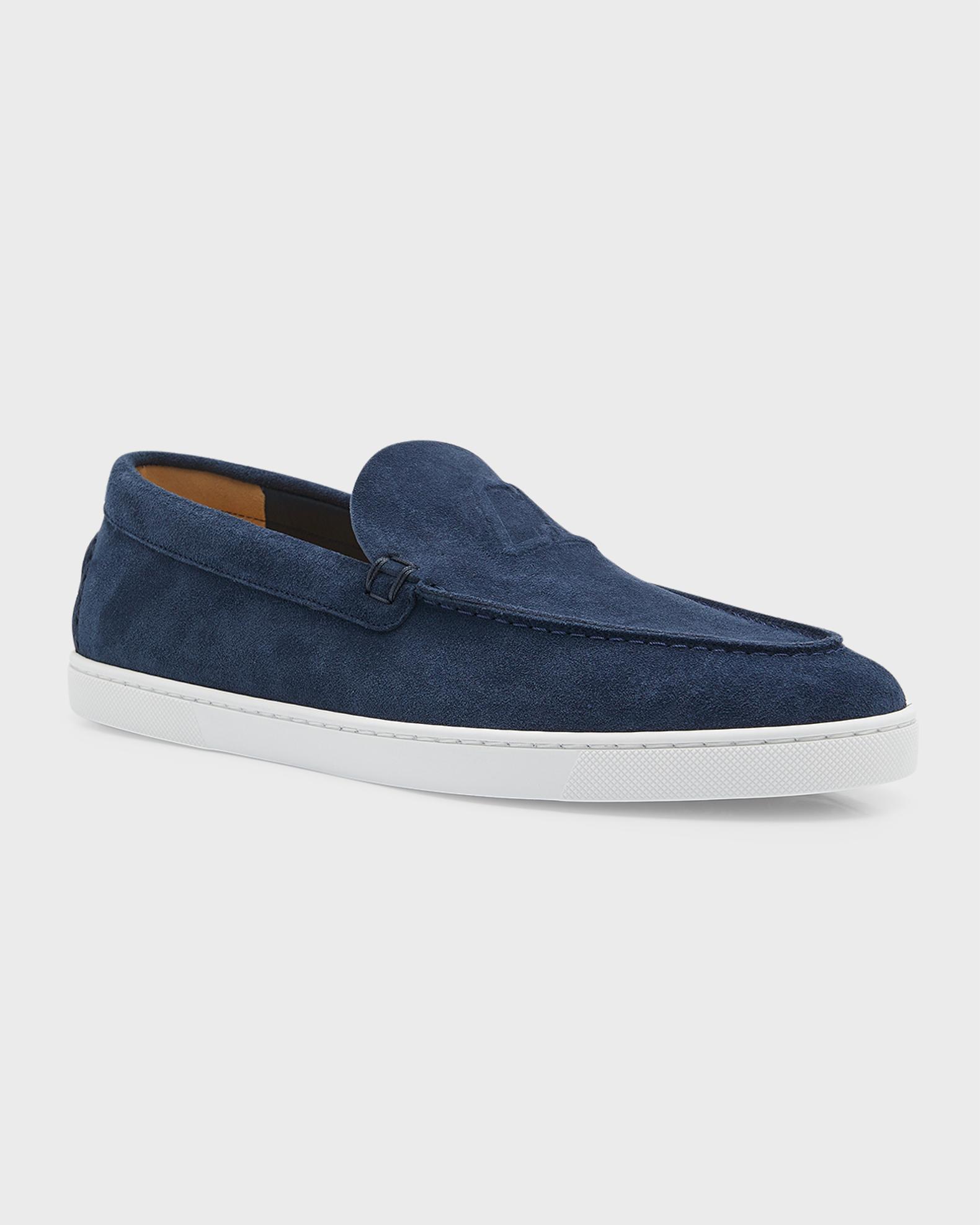 MEN Christian Louboutin grey blue boat shoes Christian Louboutin Blue Suede Casual Shoes for Men for sale  main image 2