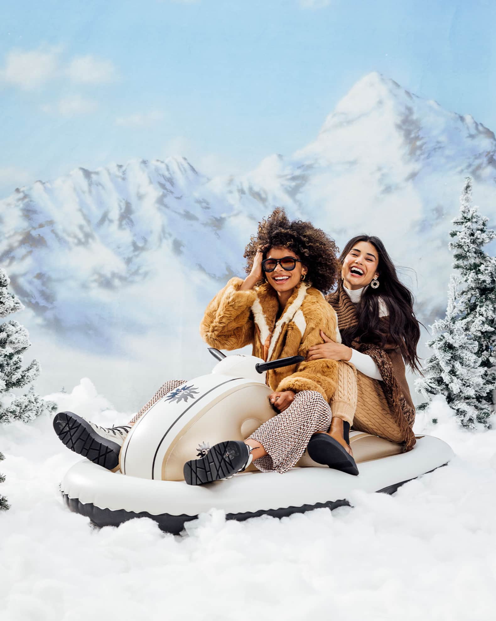 Funboy Metallic Champagne Snowmobile Inflatable Snow Sled | Neiman Marcus