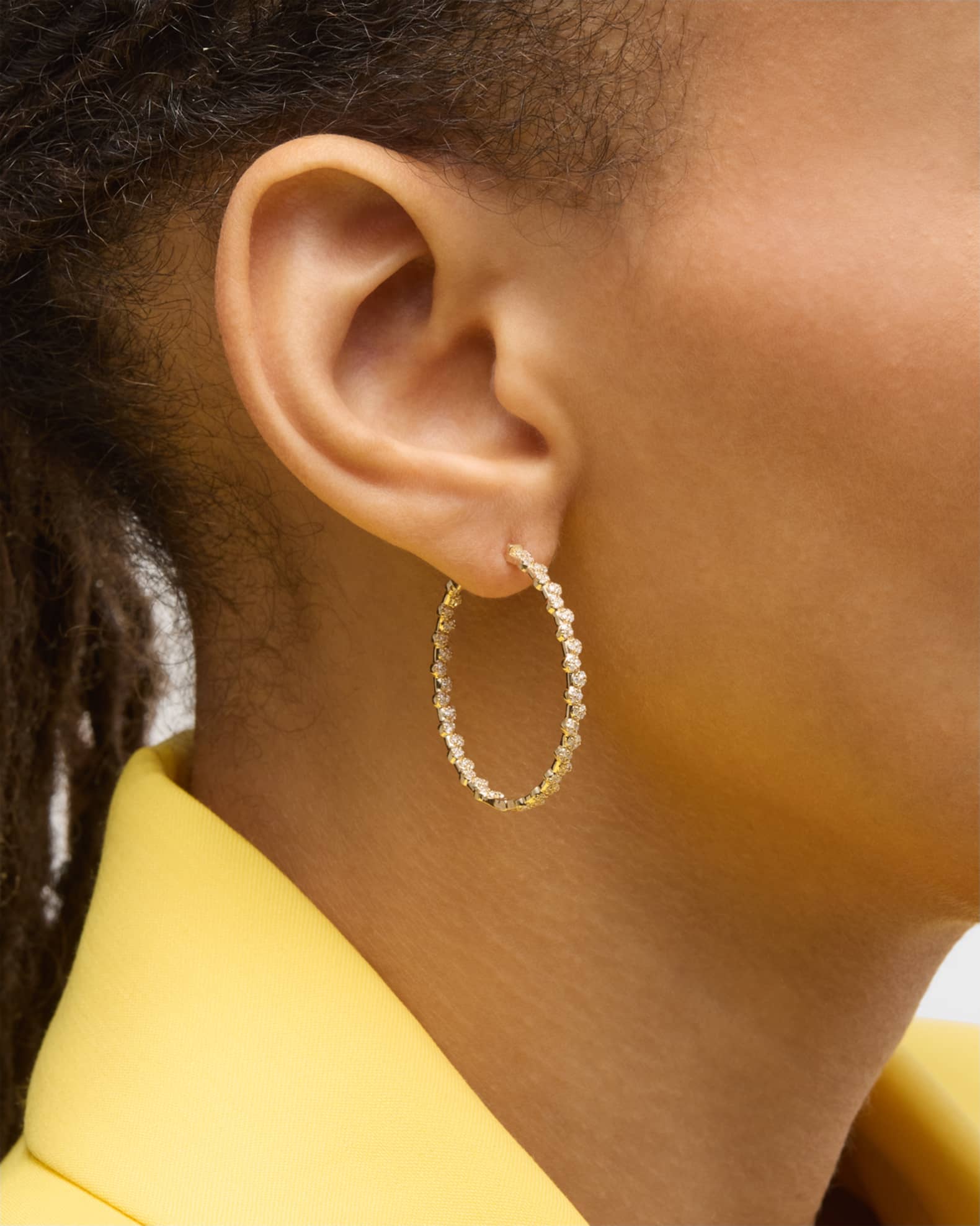 Zuki Diamond Couture Lock Hoop Earrings 1