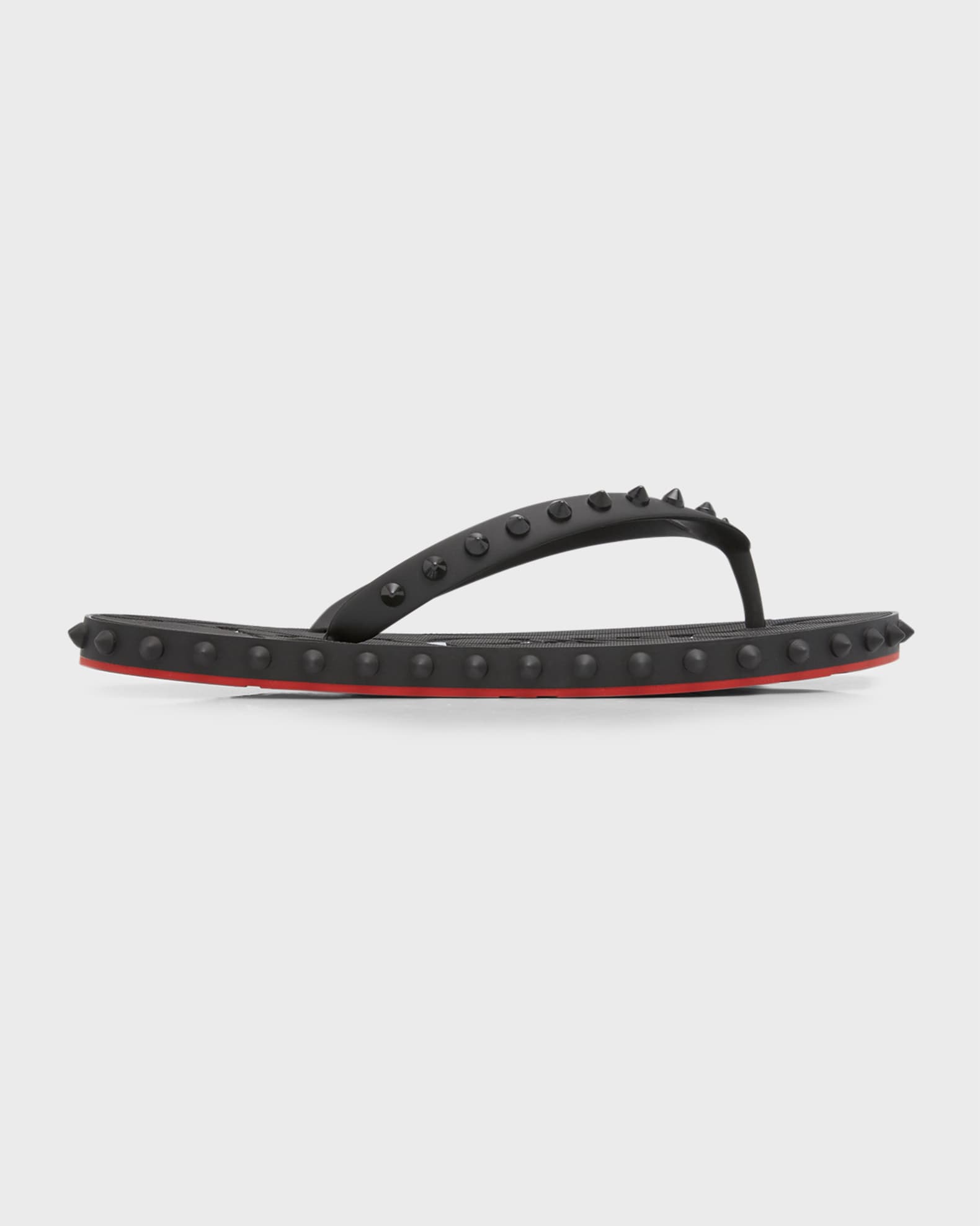 Christian Louboutin Loubi Donna Spike Red Sole Flip Flops | Neiman Marcus