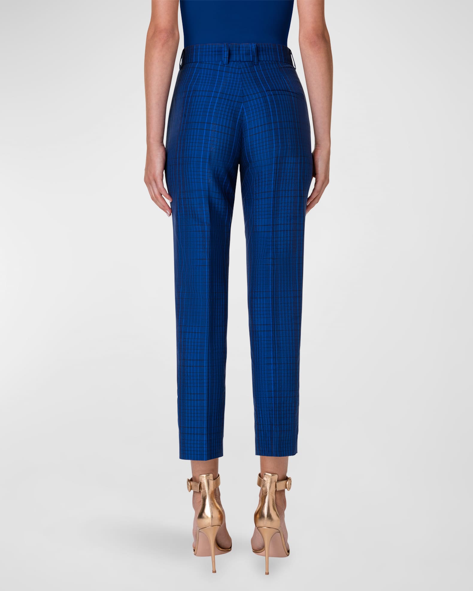 Akris Flavin Check Pants Neiman Marcus