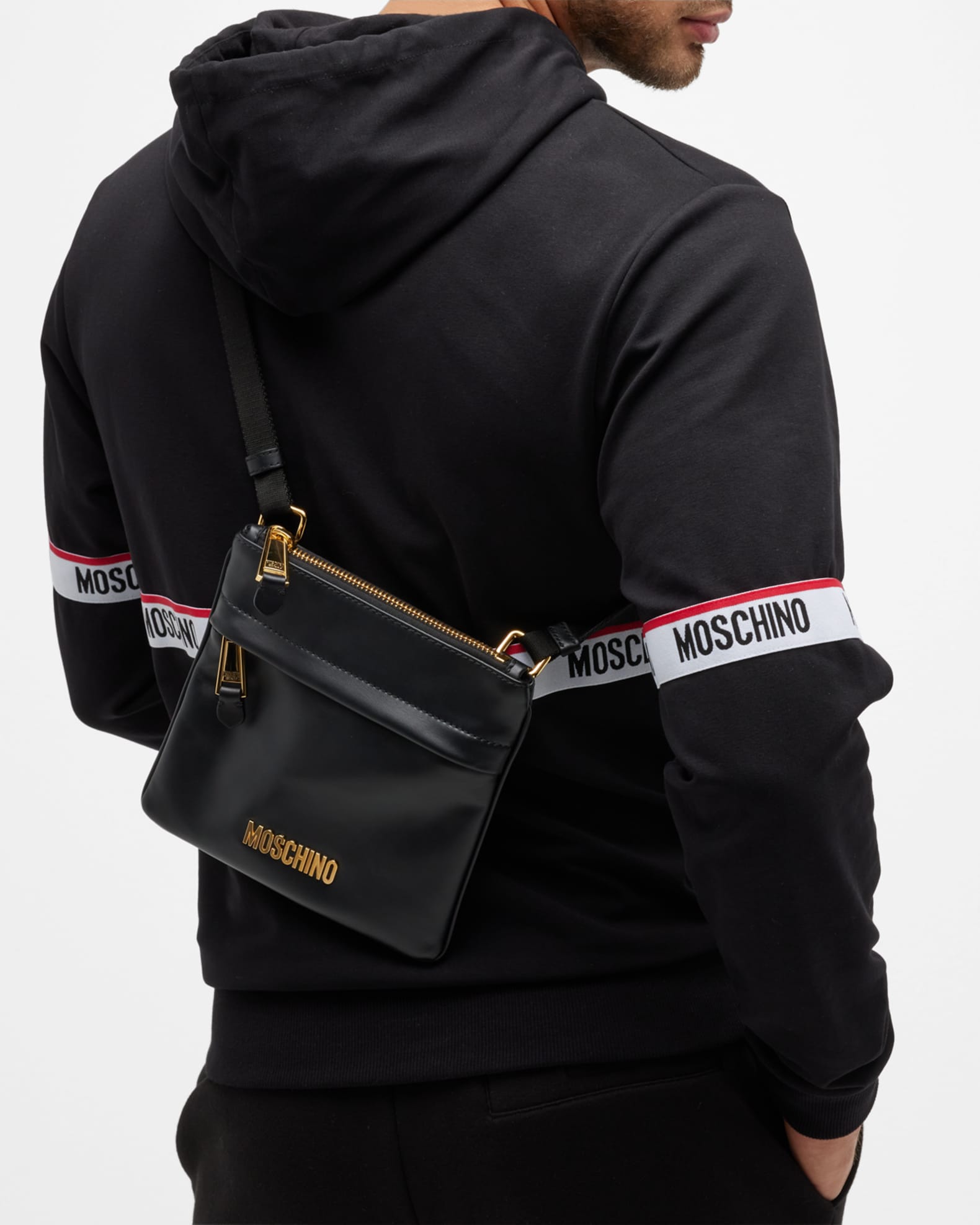 Mens moschino bag clearance