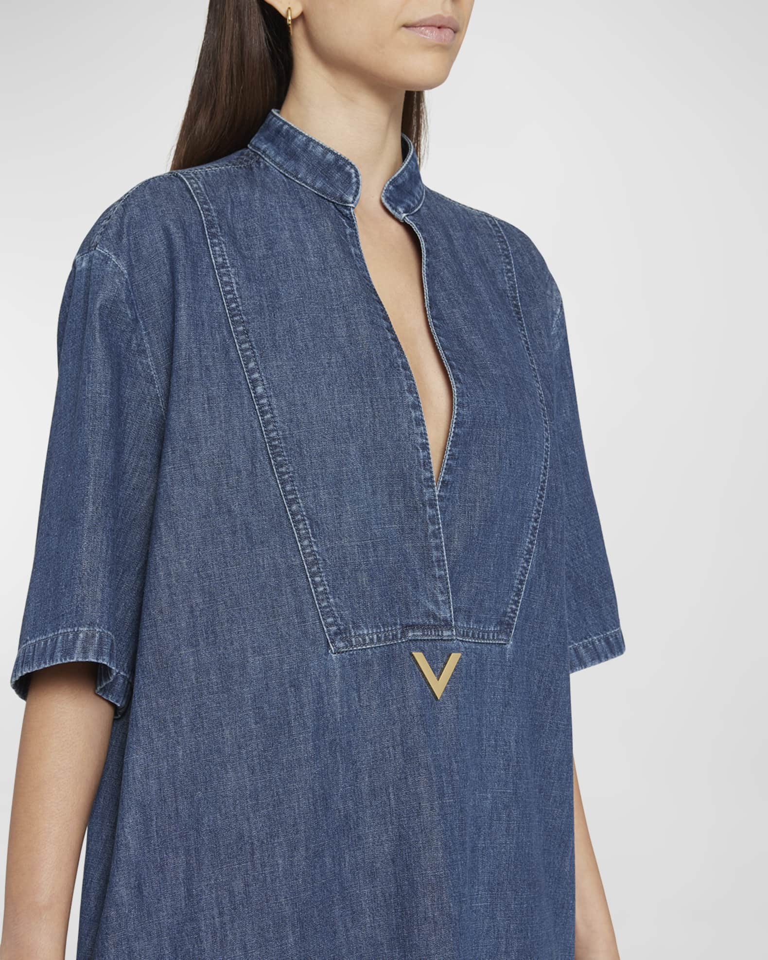 Denim caftan top