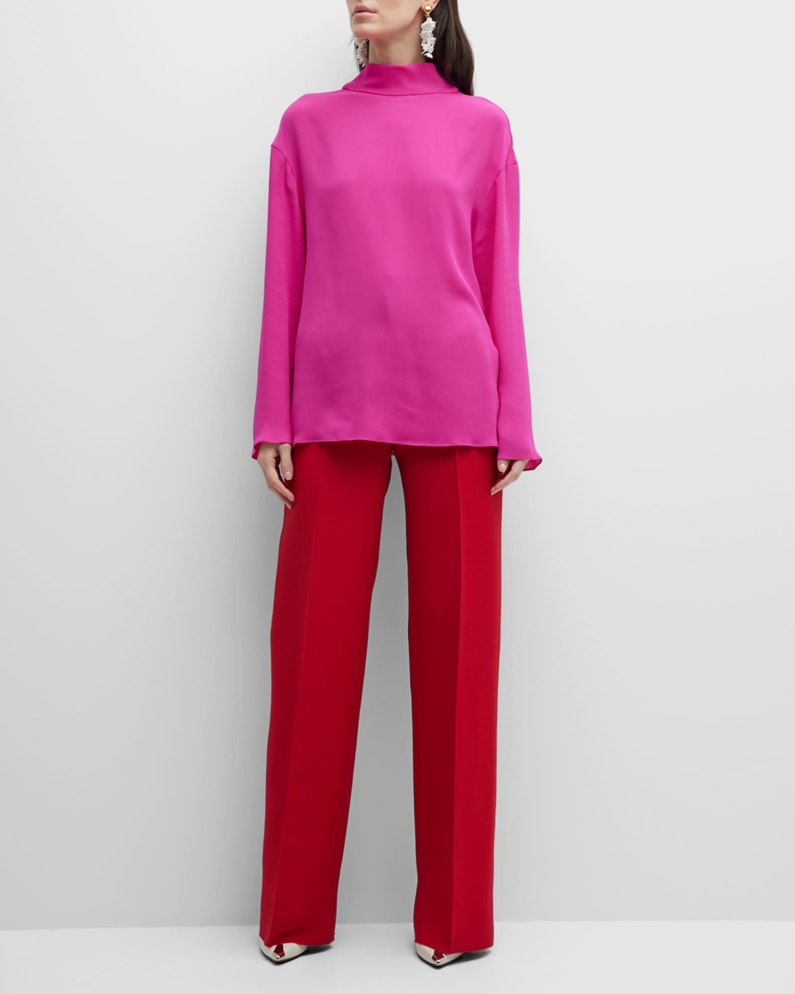 Silk turtleneck outlet blouse