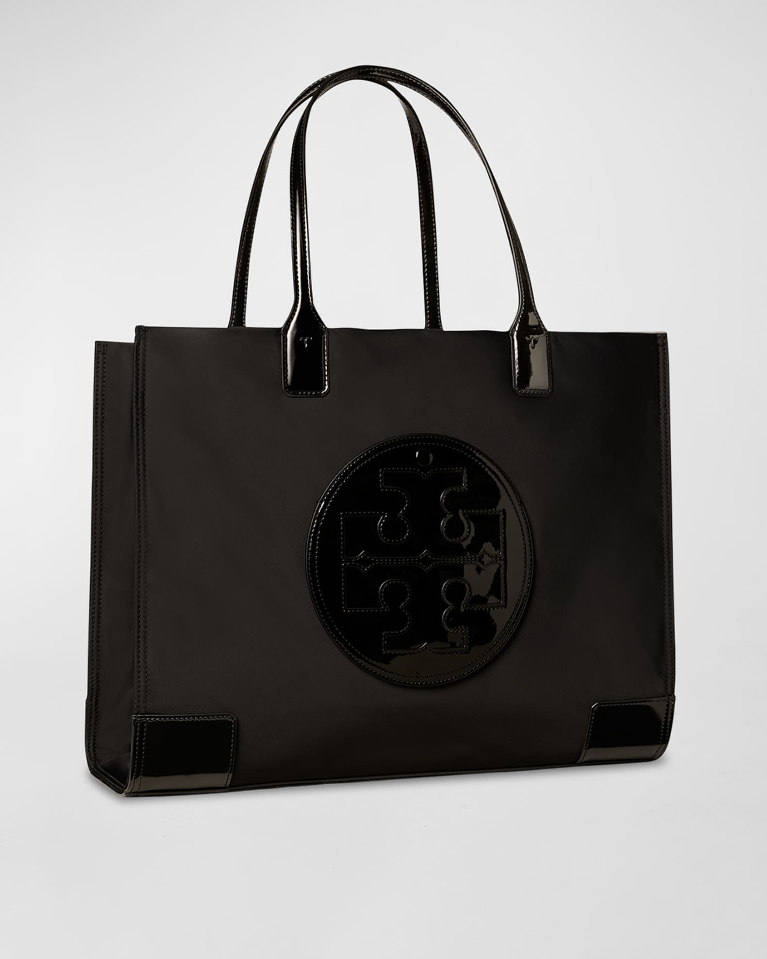 Authenticated Used Tory Birch TORY BURCH Lady's tote bag handbag nylon  enamel black