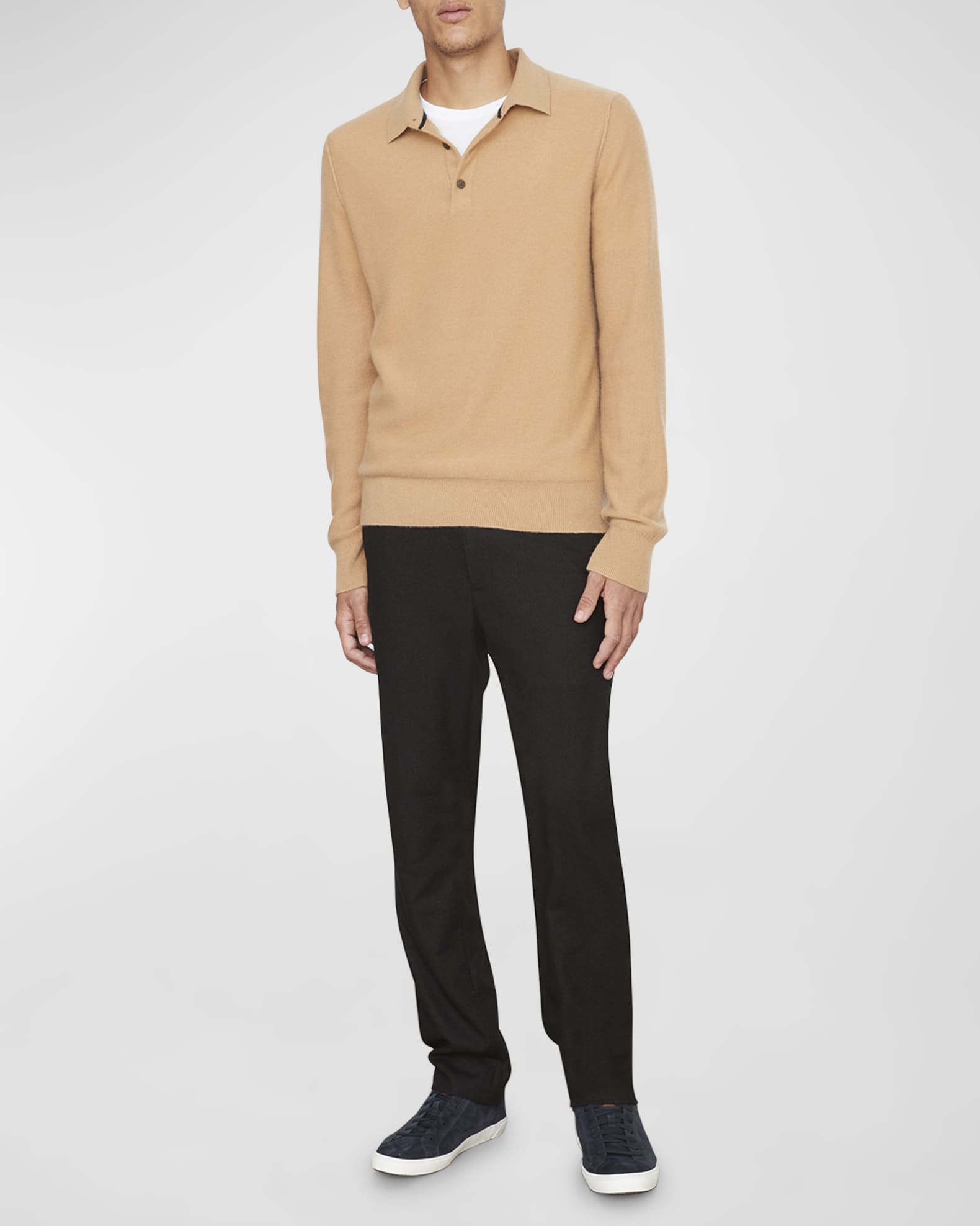 Vince Men's Boiled Cashmere Polo Shirt | Neiman Marcus