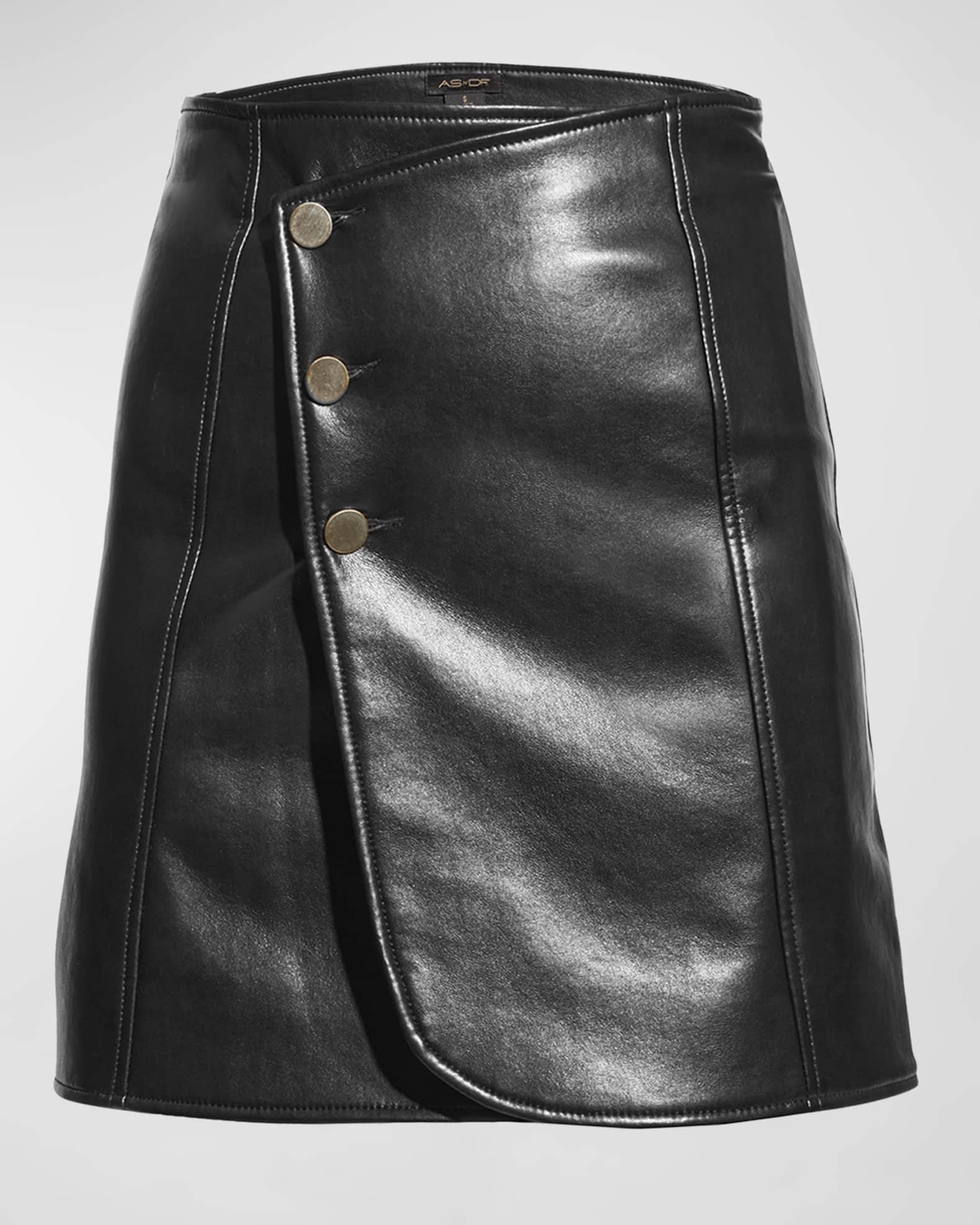 AS by DF Allison Recycled Leather Mini Skirt | Neiman Marcus