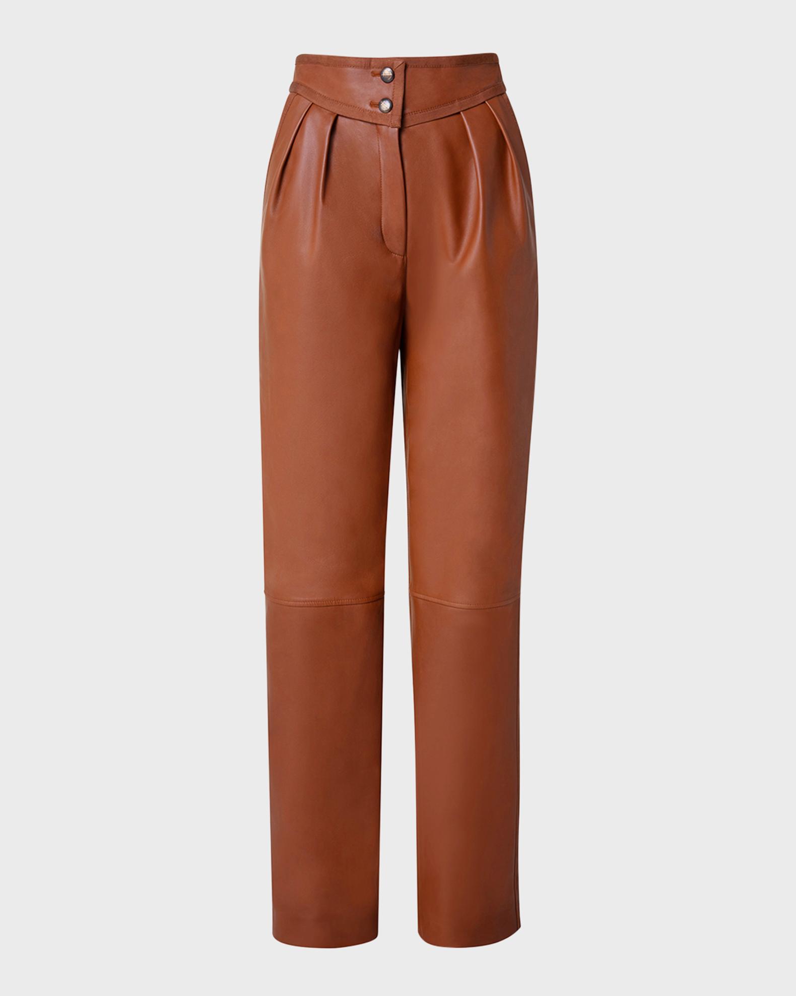 Leggings En Cuir Akris Taille 10 - Gris, Coupe Slim, Fermeture Zip, Neufs Avec étiquettes