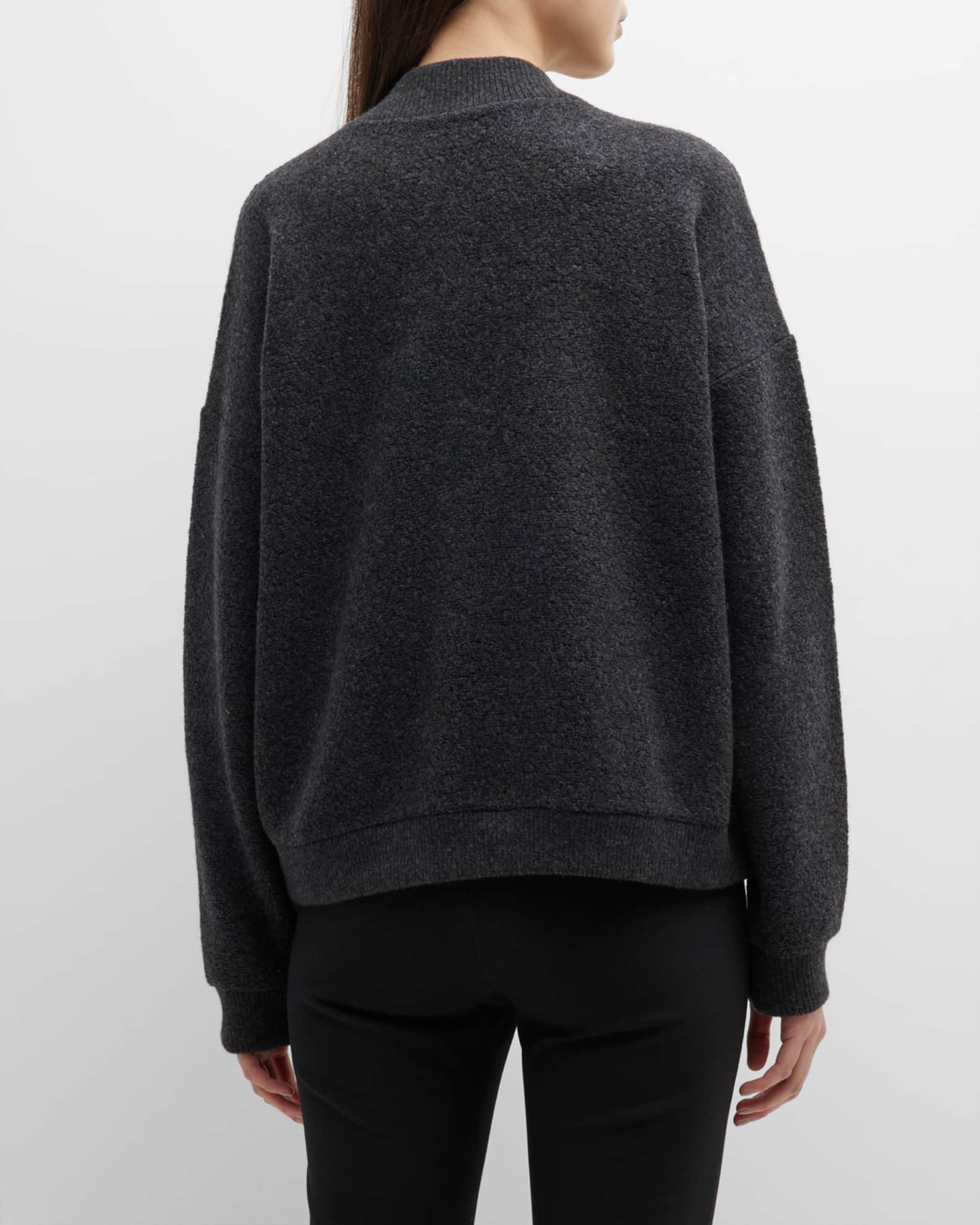 Eileen Fisher Zip-Front Boucle Flight Jacket | Neiman Marcus