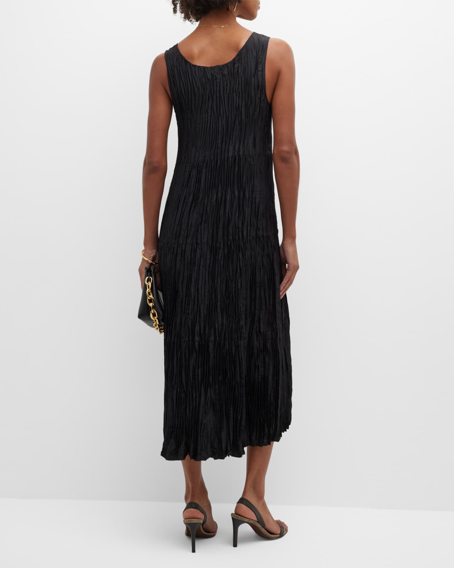 Crushed 'Fire' Sleeveless Dress