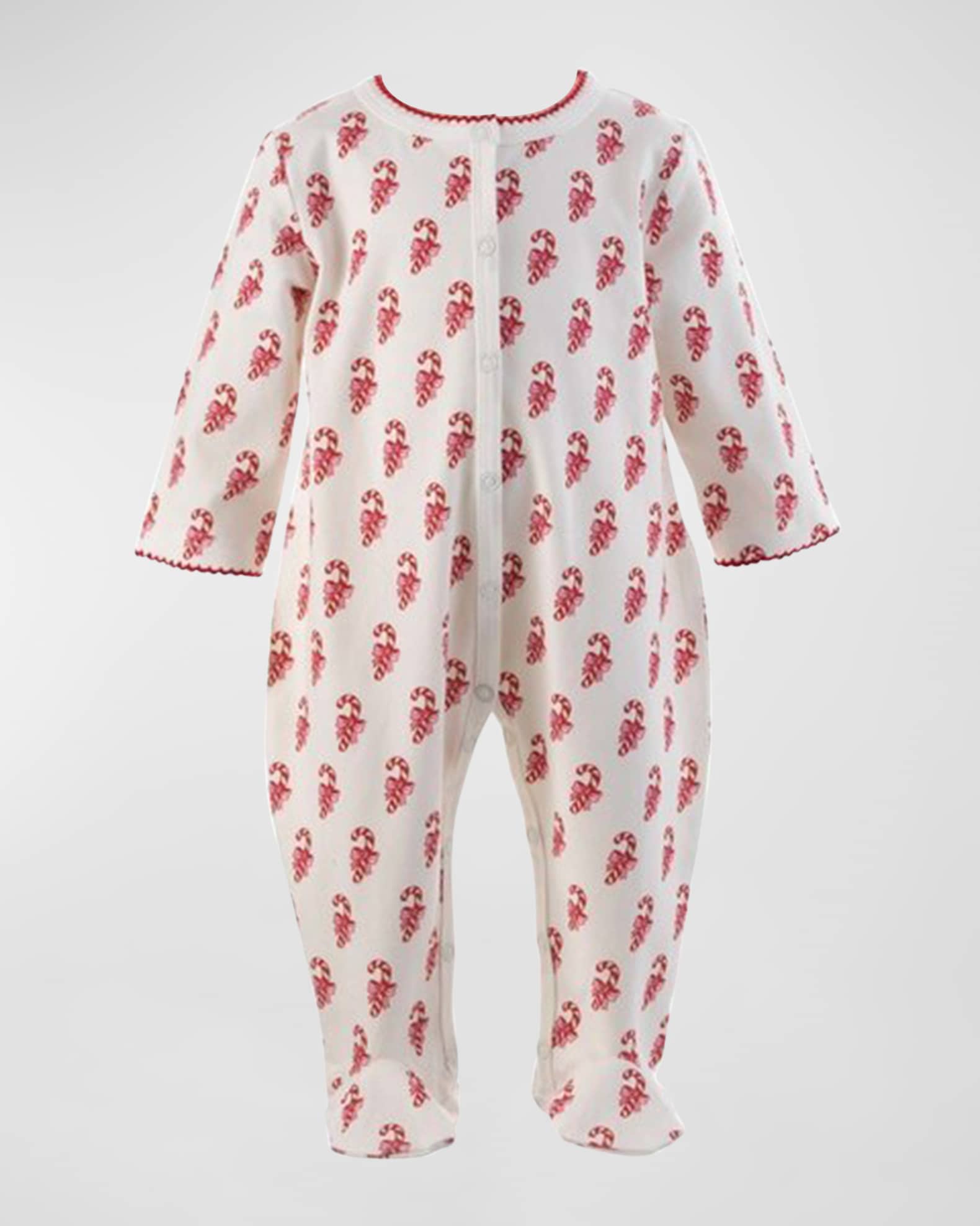 Girl's Candy Cane BabyGro Footie Pajamas, Size 1M-12M 0
