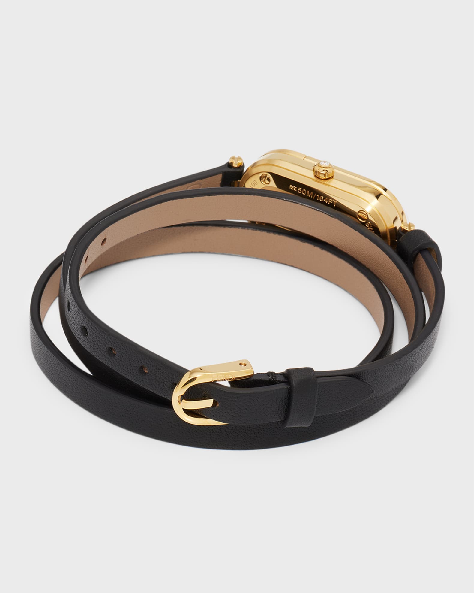 Fendi O'Lock Vertical Oval Calf Leather Wrap Watch | Neiman Marcus