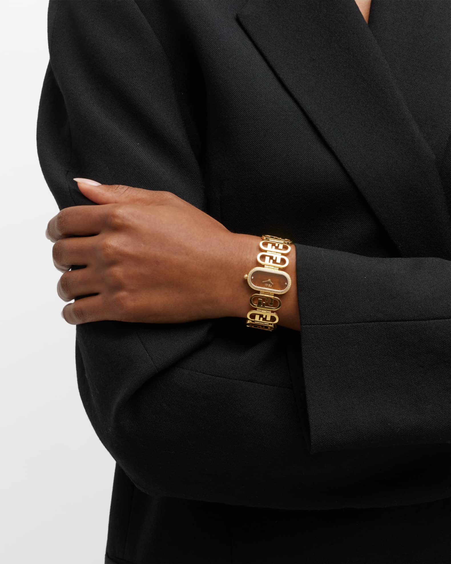 O'Lock Horizontal Oval Bracelet Watch with Diamonds 1