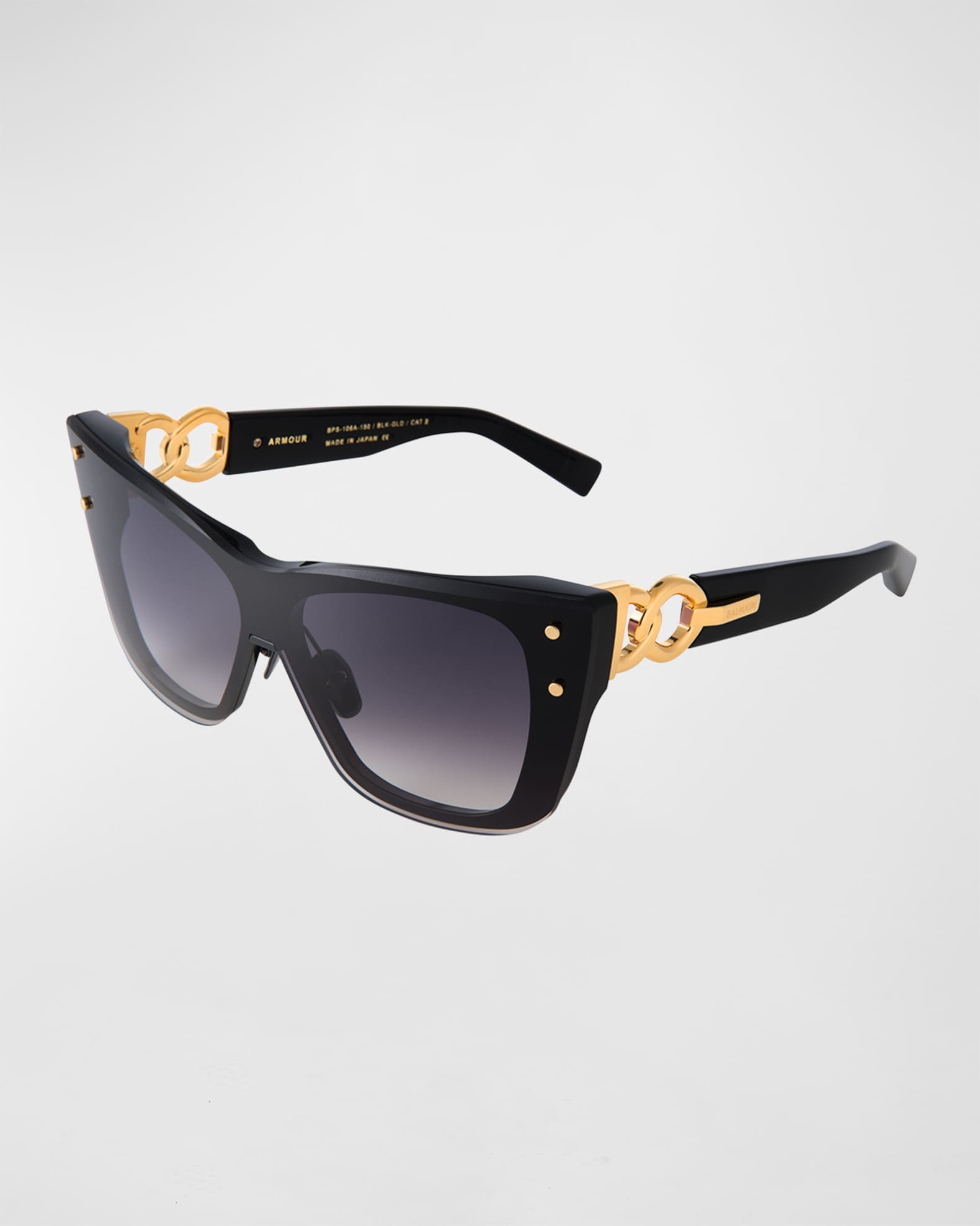 Balmain Armour Oversized Chain Acetate Cat-Eye Sunglasses
