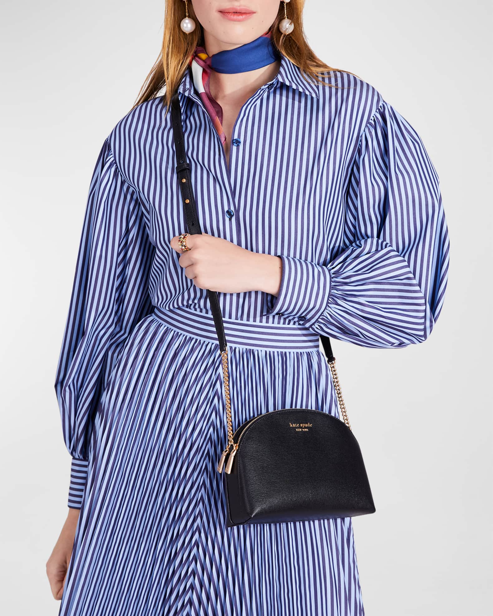 double zip leather crossbody bag