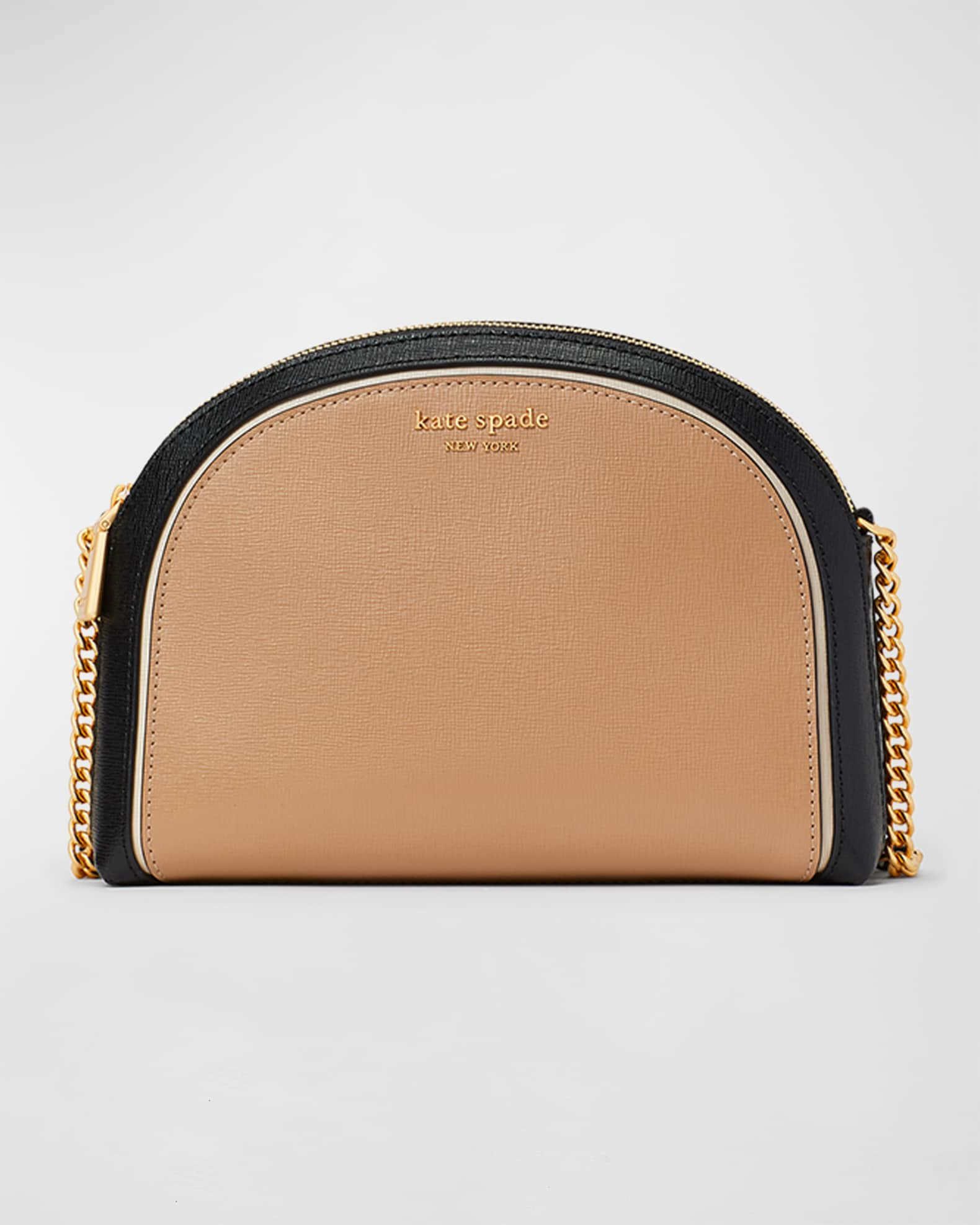 kate spade new york double zip leather dome crossbody bag | Neiman Marcus