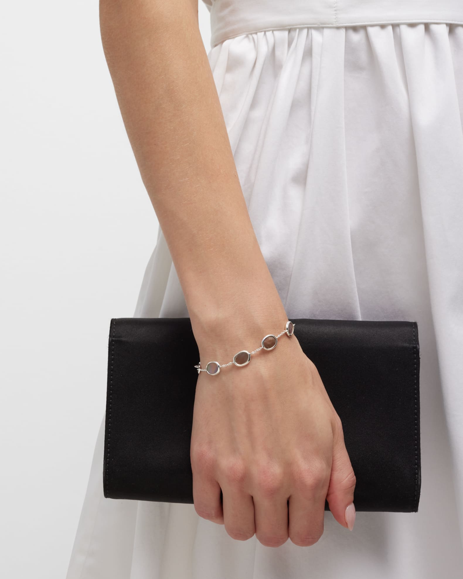 Mini Oval Slice Chain Bracelet in Sterling Silver 1