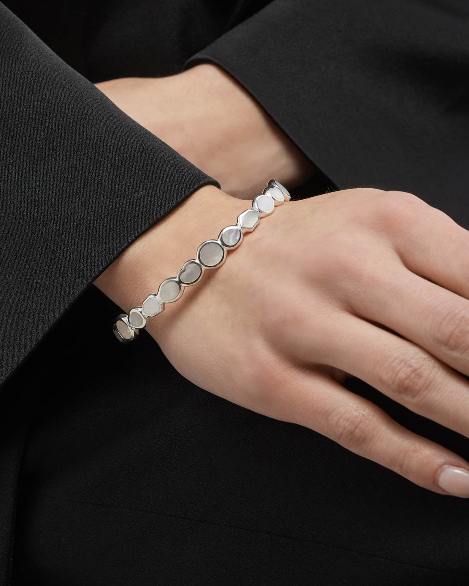 All-Over Stone Bangle in Sterling Silver 1
