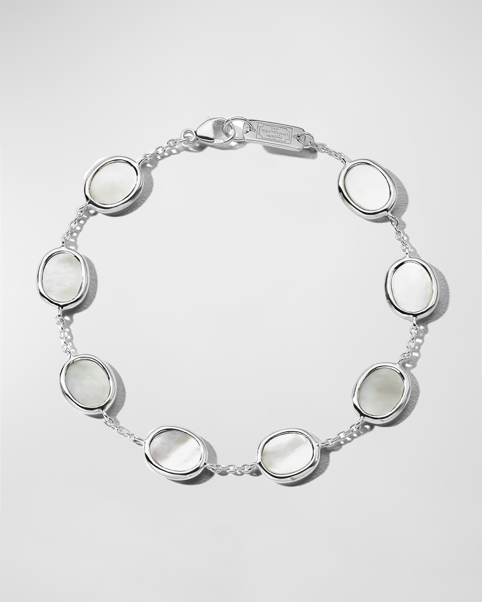 Mini Oval Slice Chain Bracelet in Sterling Silver 0