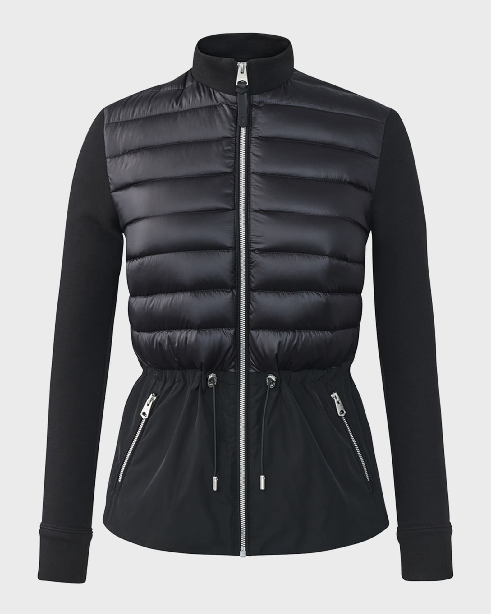 Mackage Joyce Mixed Media Peplum Jacket Neiman Marcus
