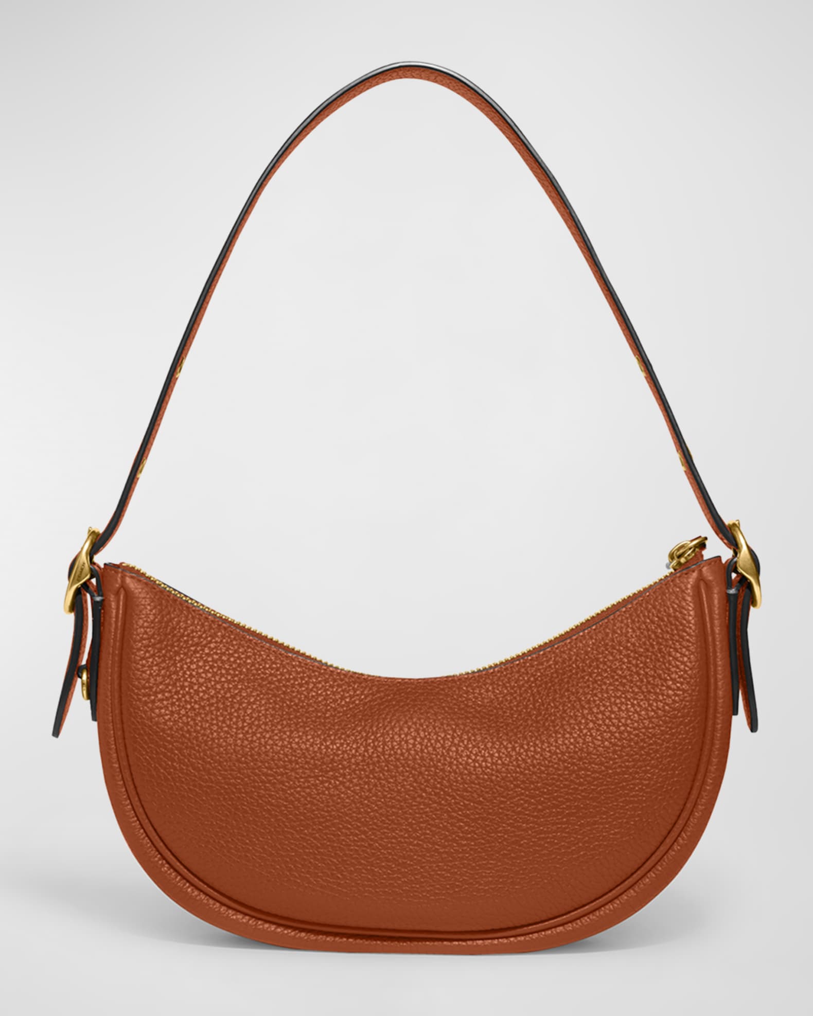 Coach Luna Zip Pebble Leather Shoulder Bag Neiman Marcus