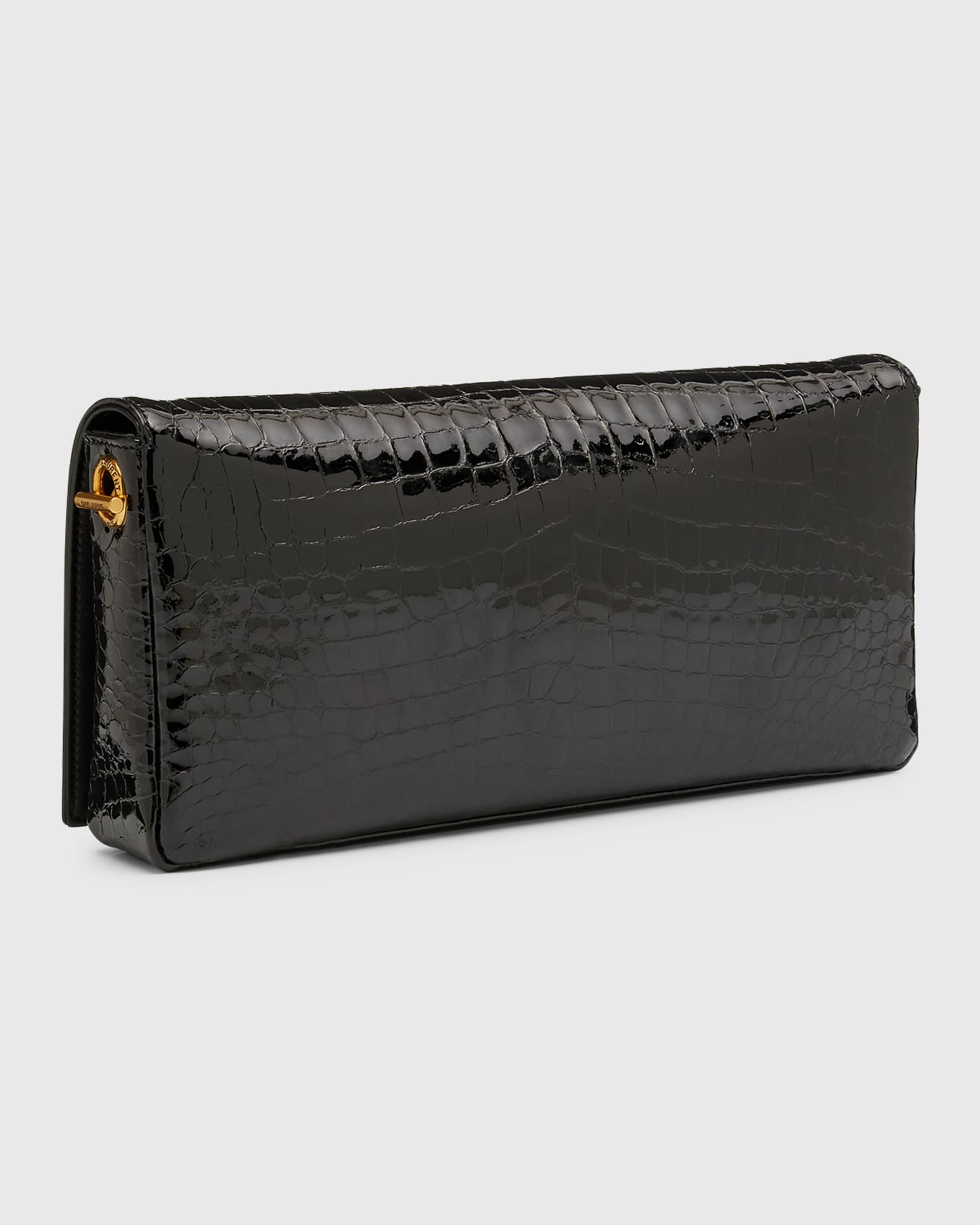 Kate YSL Clutch Bag in Croc Embossed Patent Leather