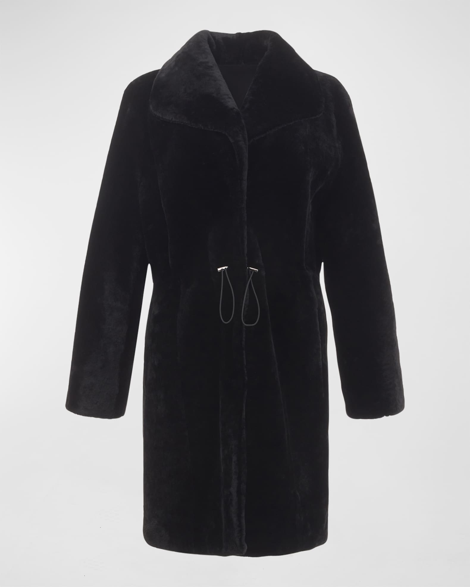 Reversible Belted Lamb Shearling Stroller Jacket 0