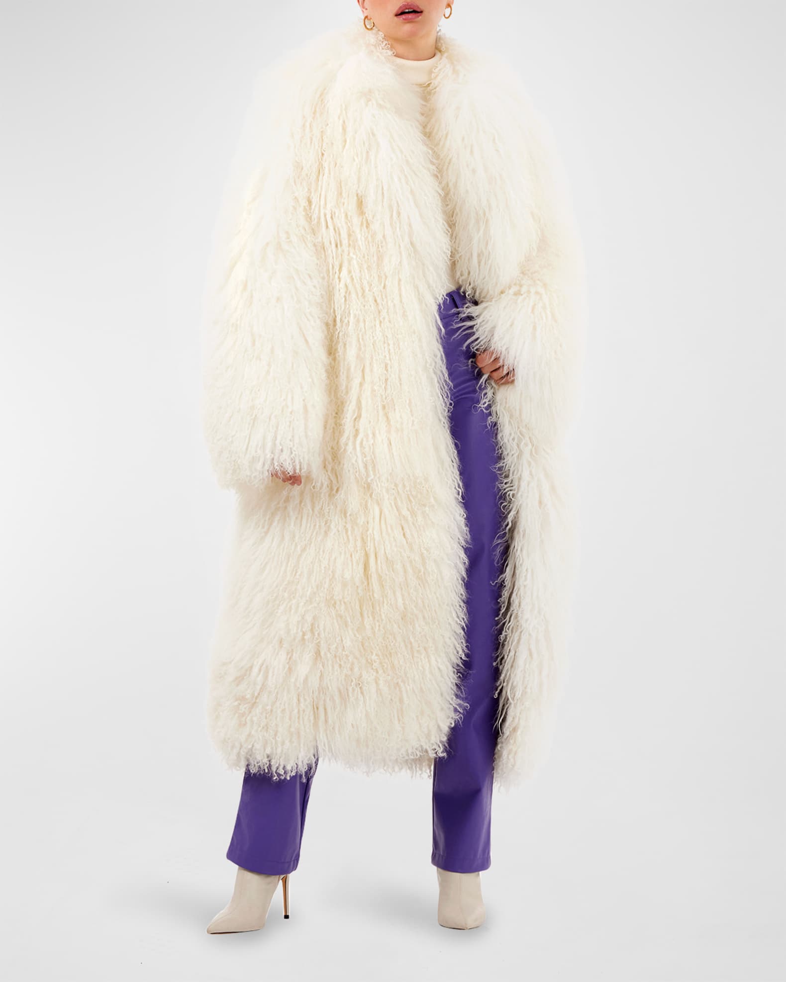Gorski Mongolian Lamb Shearling Long Coat Neiman Marcus