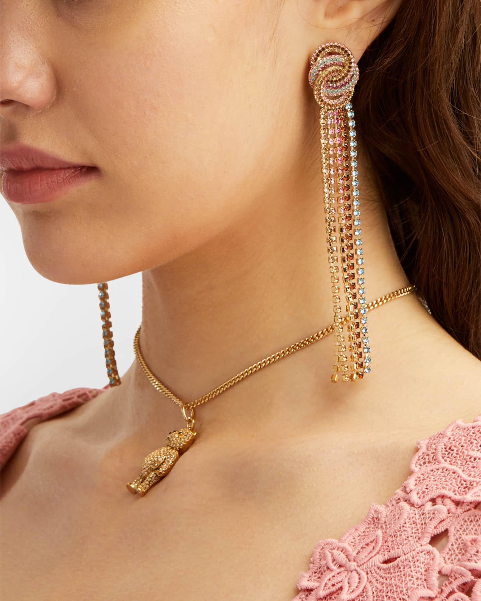 Infinity Crystal Fringe Earrings 1