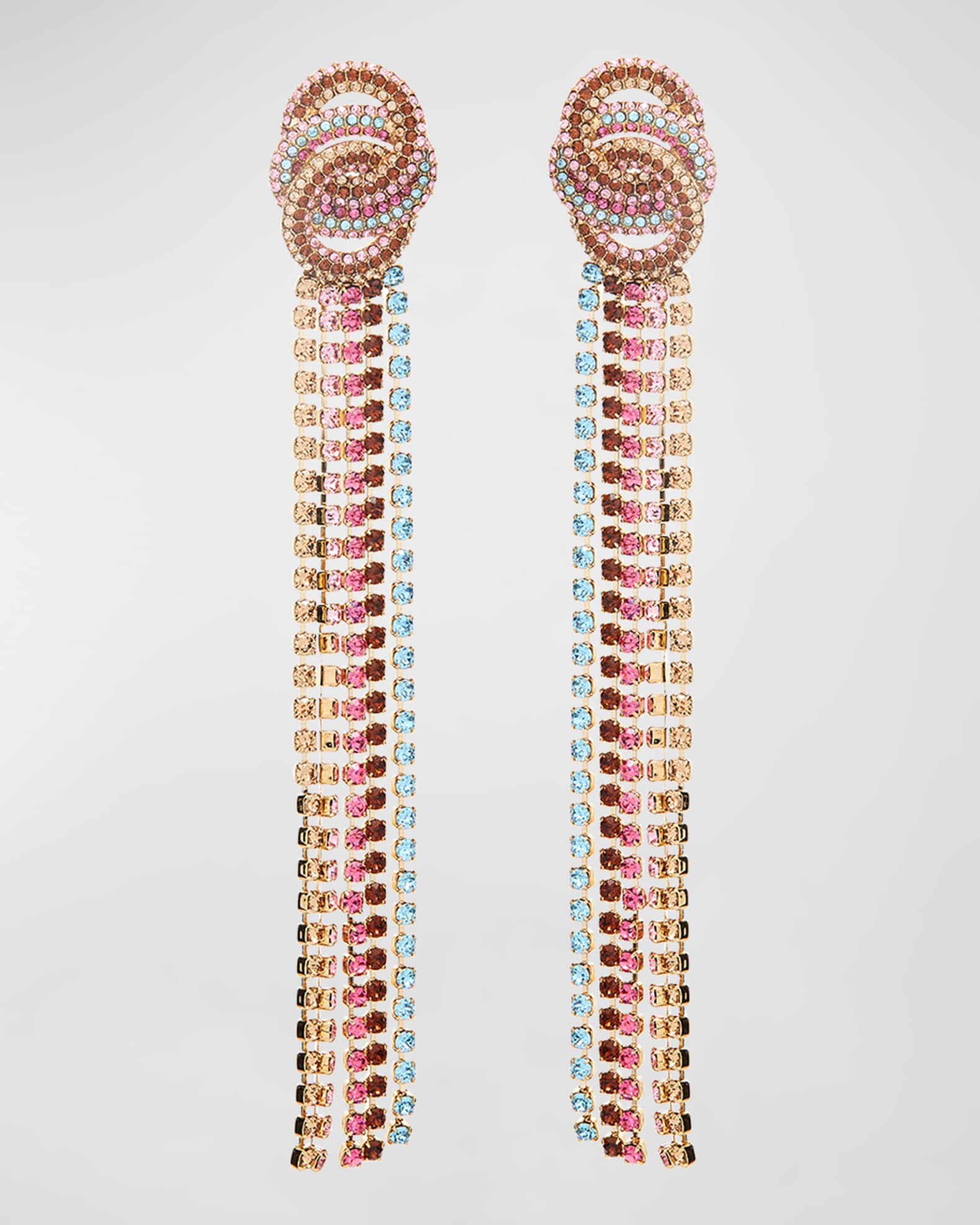 Infinity Crystal Fringe Earrings 0