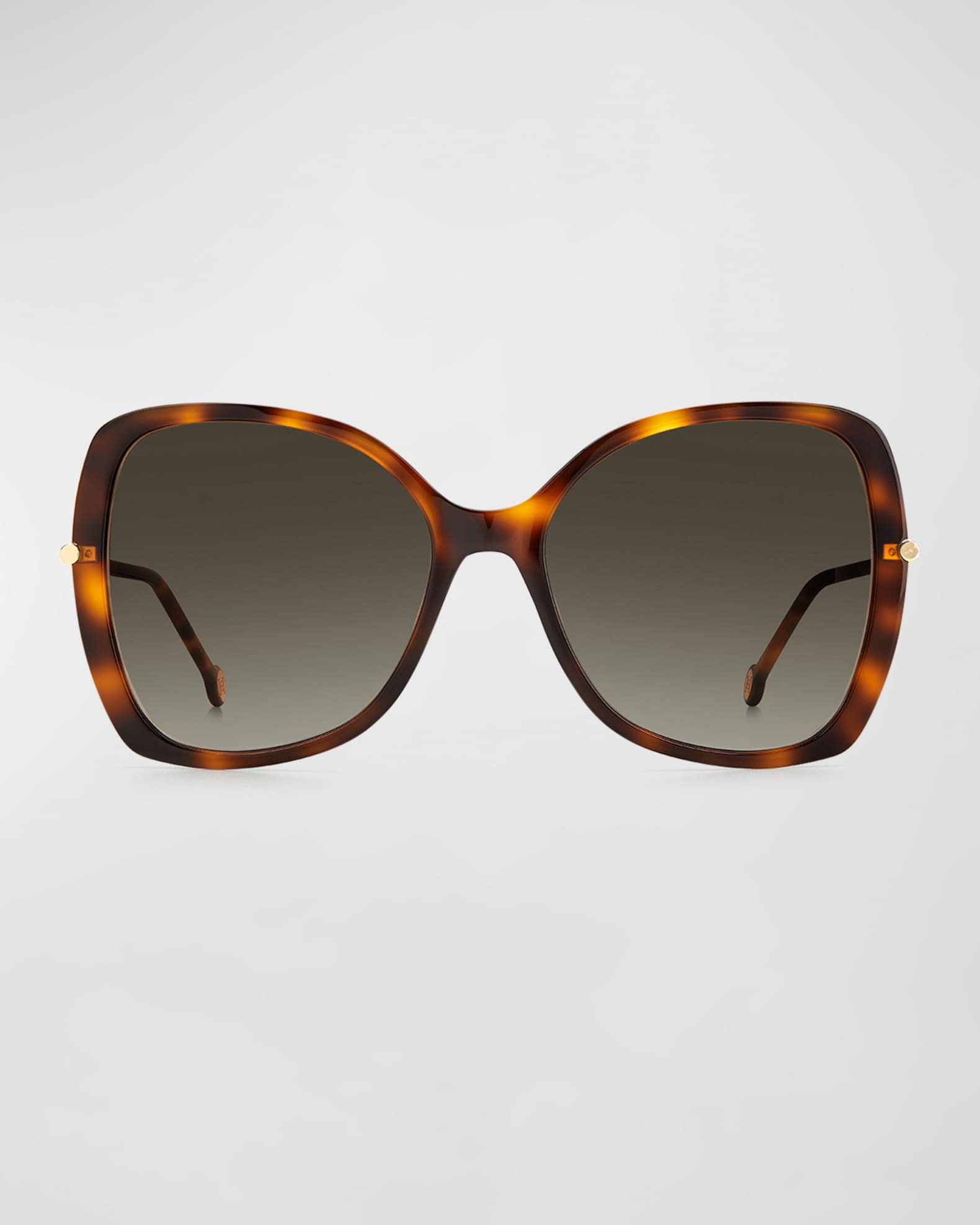 Carolina Herrera Brown Acetate Sunglasses
