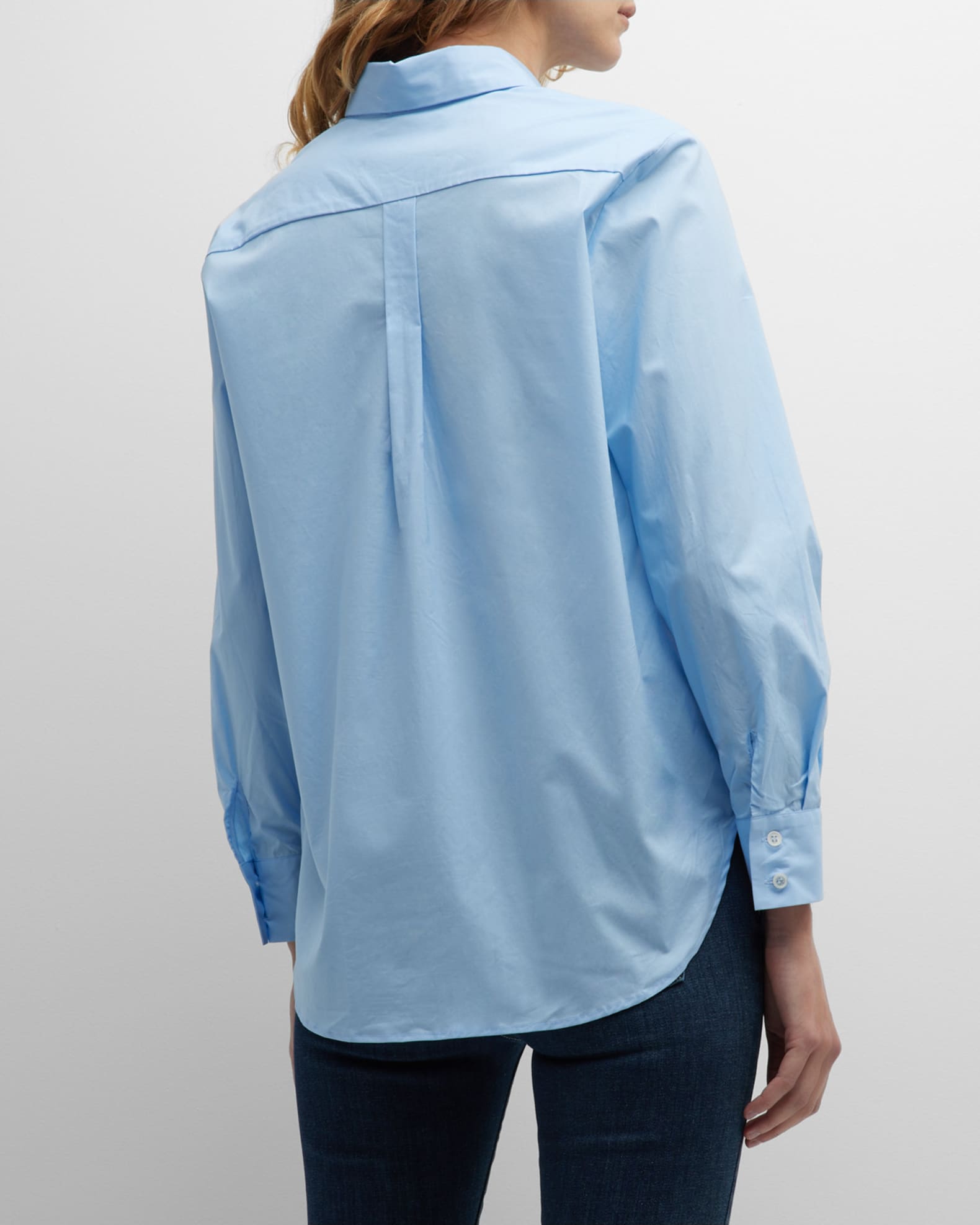 Piazza Sempione Metallic Floral-Print Poplin Shirt | Neiman Marcus