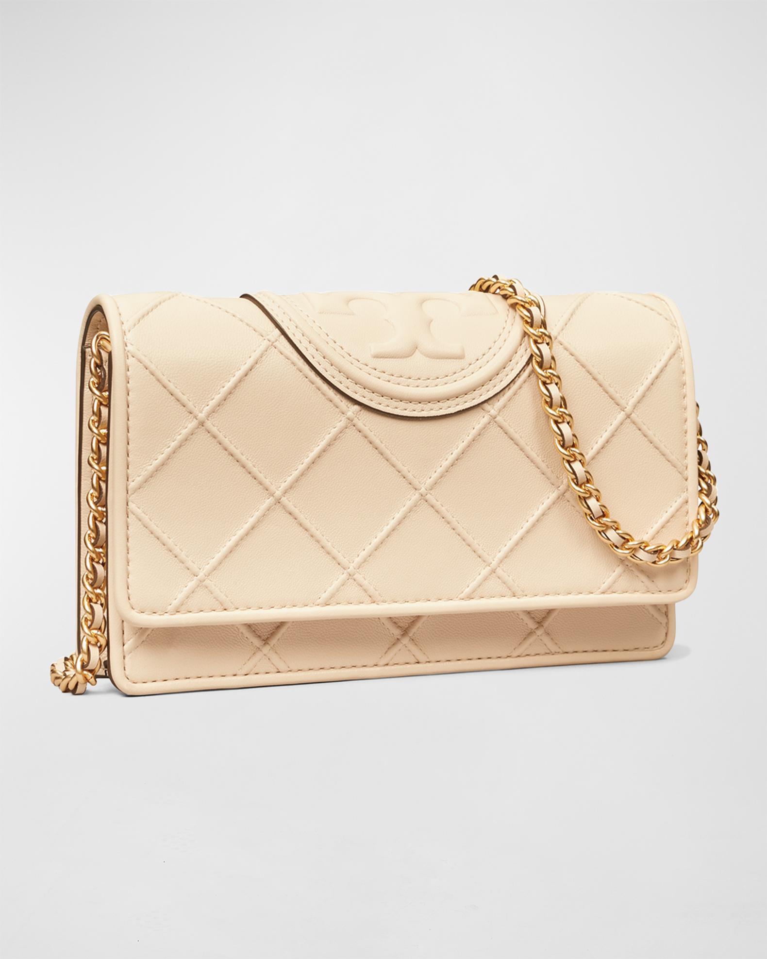 Tory Burch Fleming Woven Chain Wallet Shoulder Bag | Neiman Marcus