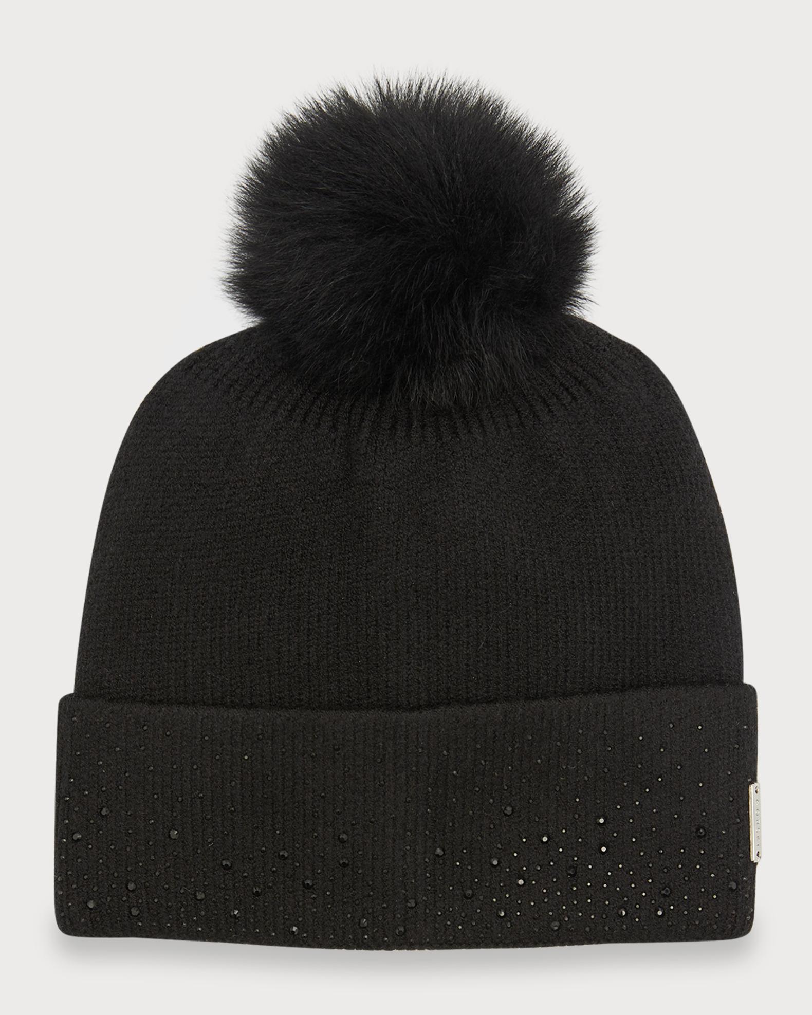 Gorski Embellished Toscana Lamb Pom Knit Beanie | Neiman Marcus display picture 3