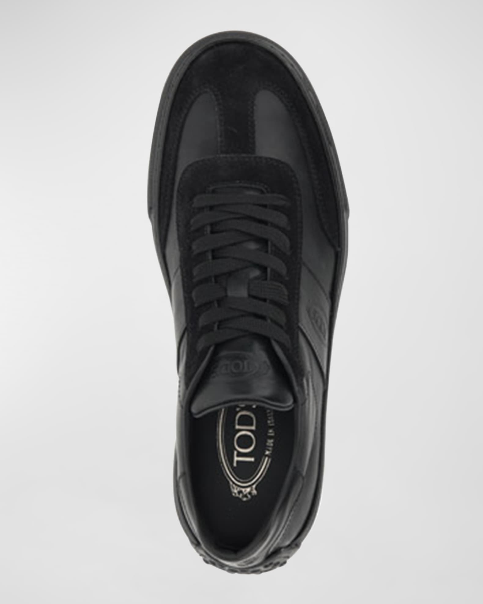 Tod's Men's Allacciata Tonal Leather Low-Top Sneakers | Neiman Marcus