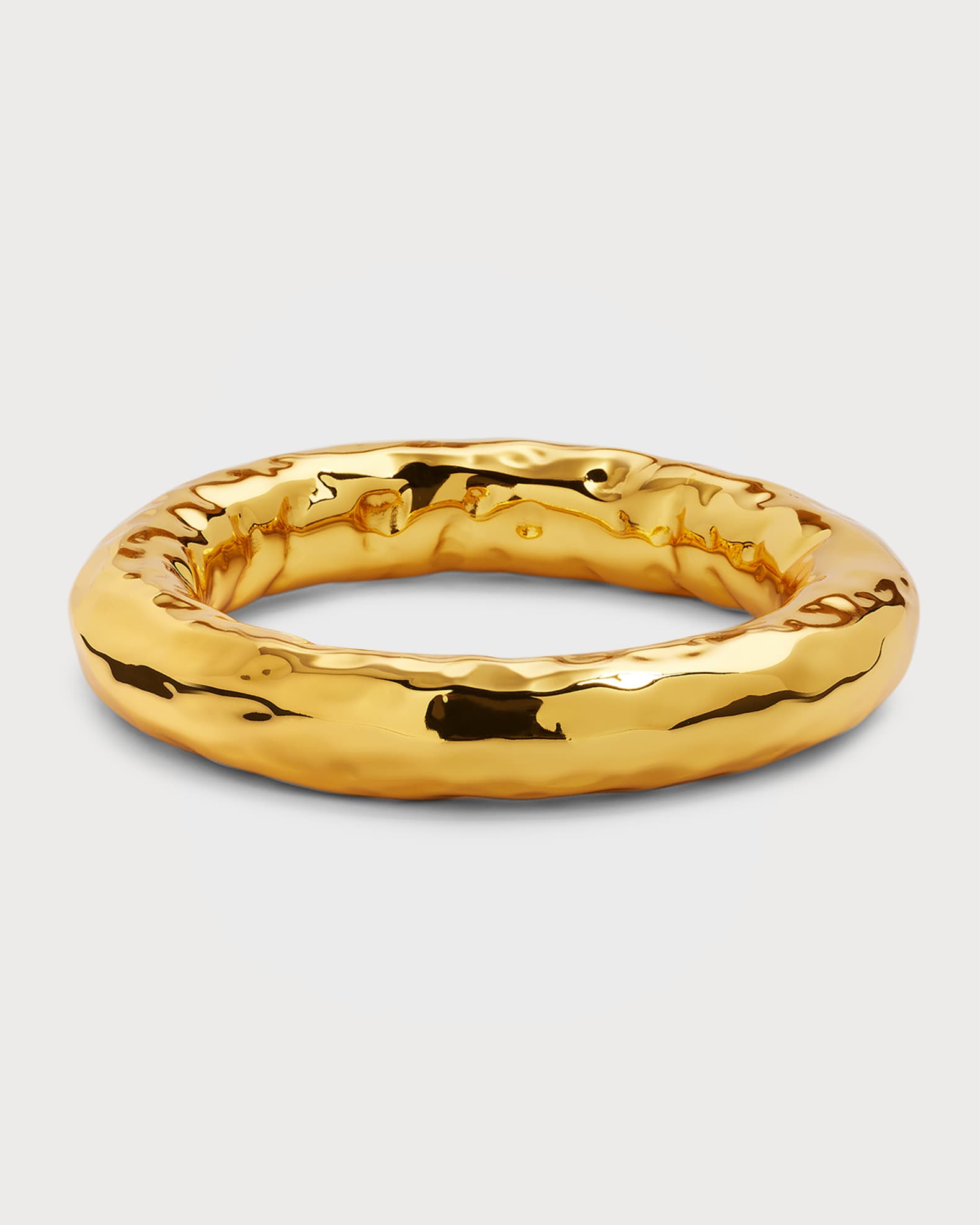Hammered Gold Chunky Stacking Bangle 0