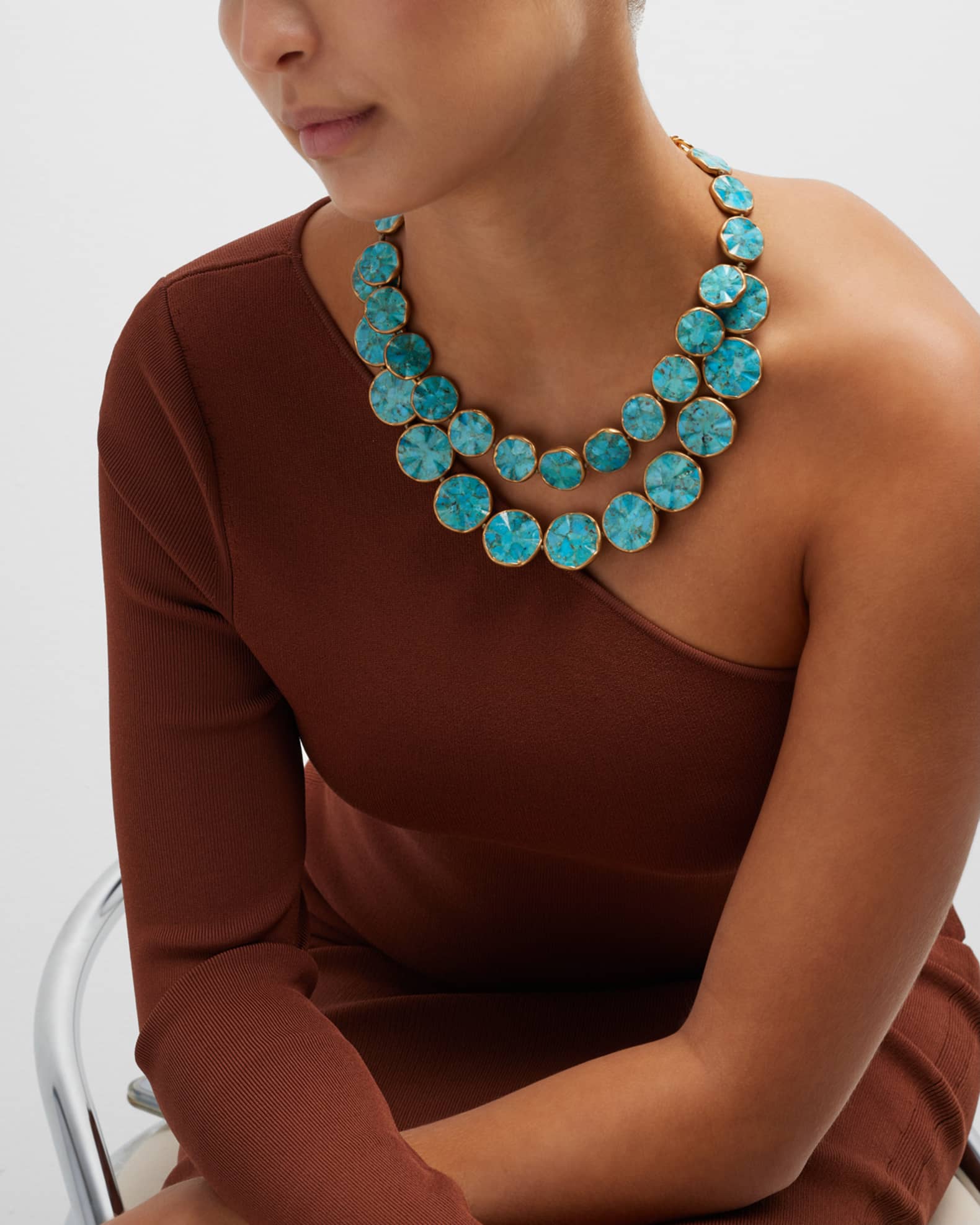 Turquoise statement necklace top