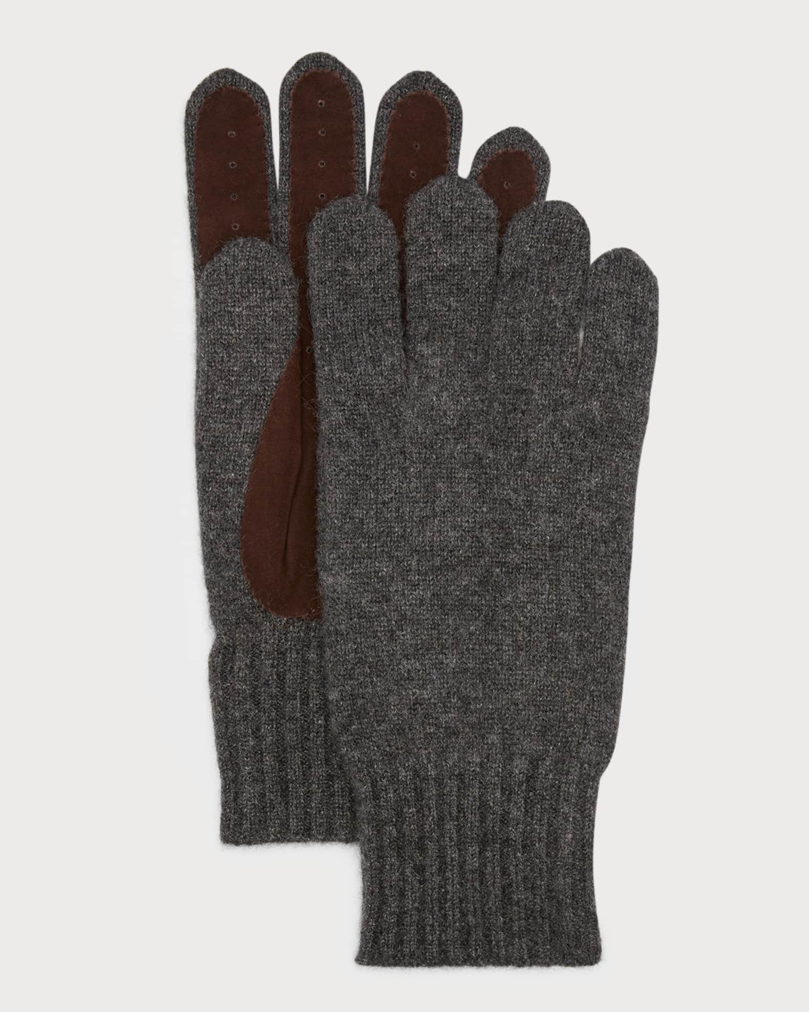 Vince Men's Suede & CashmereKnit Gloves Neiman Marcus