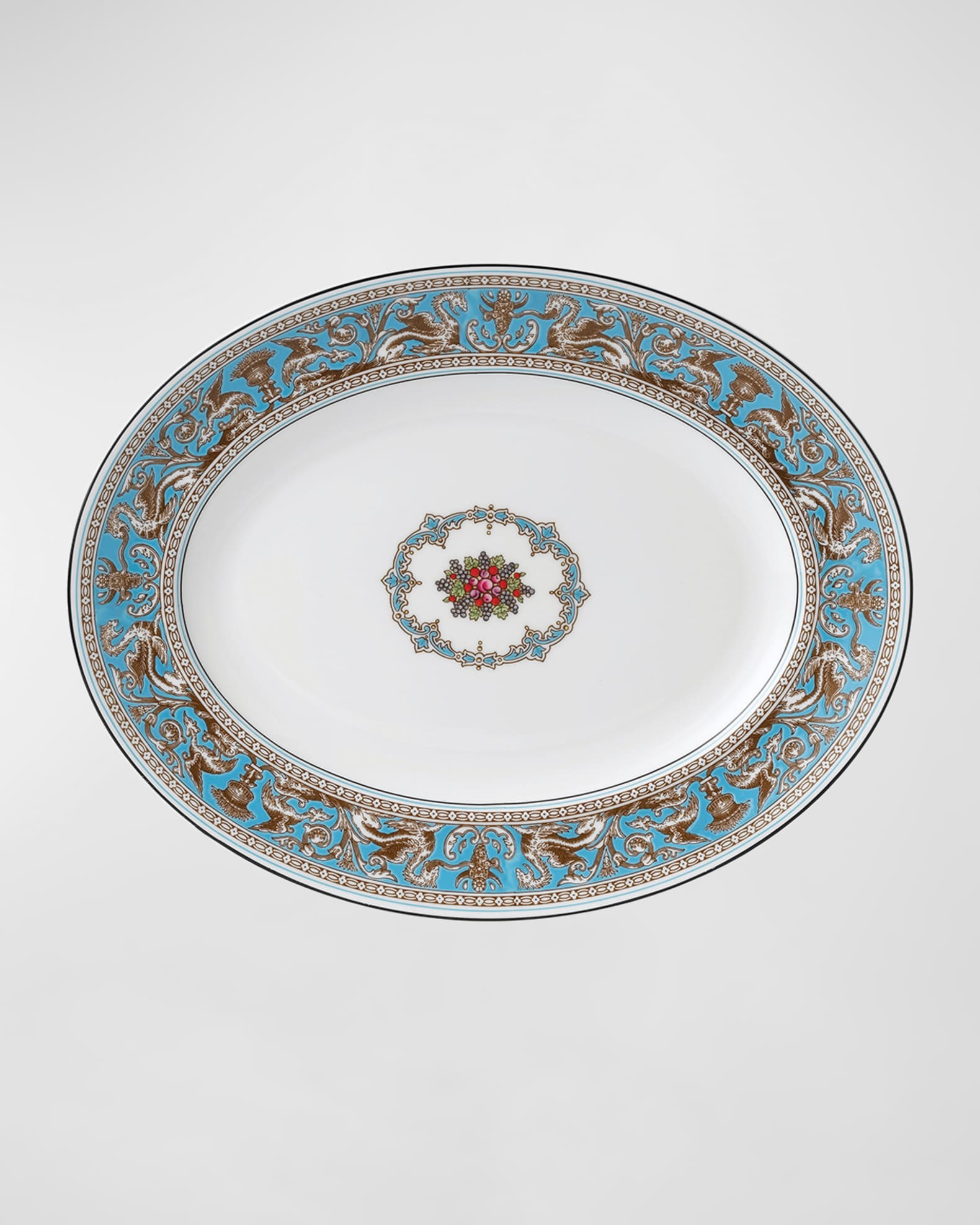 Wedgwood Florentine Turquoise Oval Platter 13.75" | Neiman Marcus