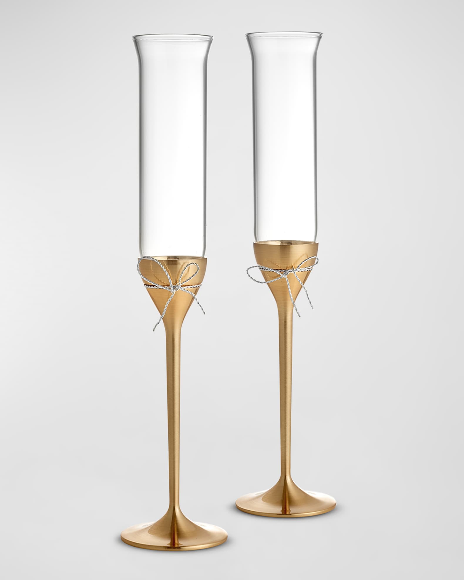 Wedgwood Love Knots Gold Toasting Champagne Flute Pair