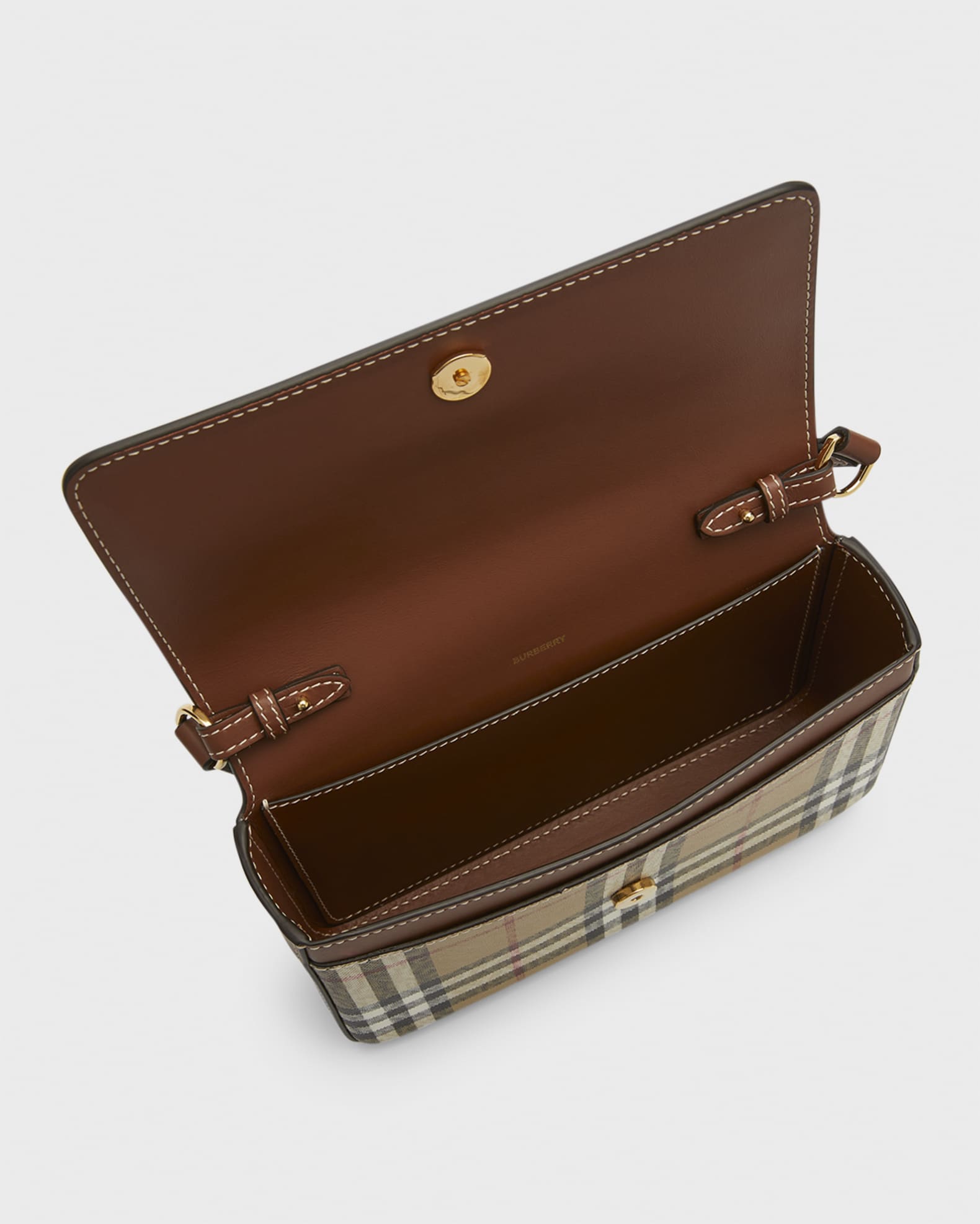Burberry Hampshire Vintage Check Canvas & Leather Crossbody Bag Neiman Marcus