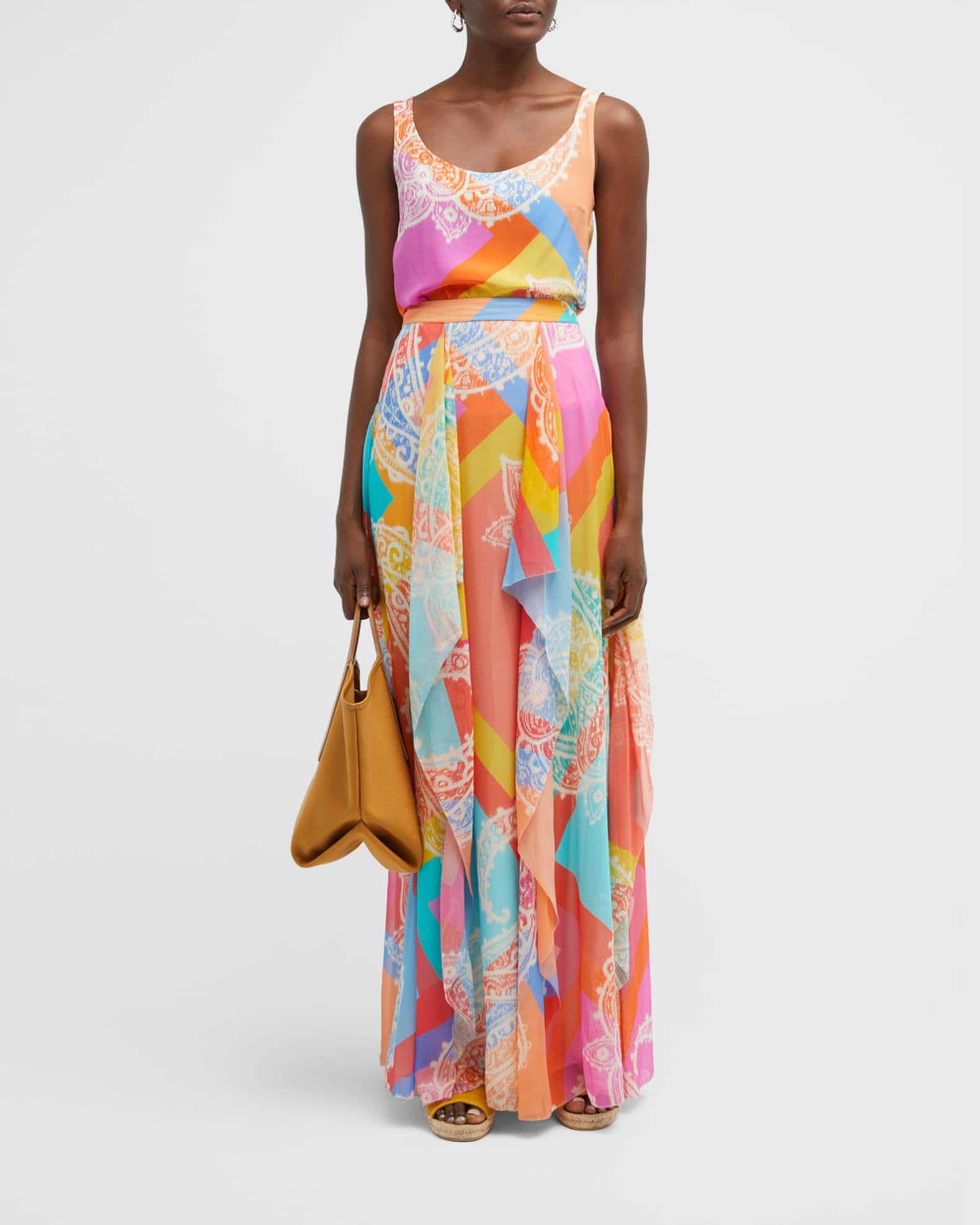 UR Distinctive Maxi Print Maxi Georgette Skirt