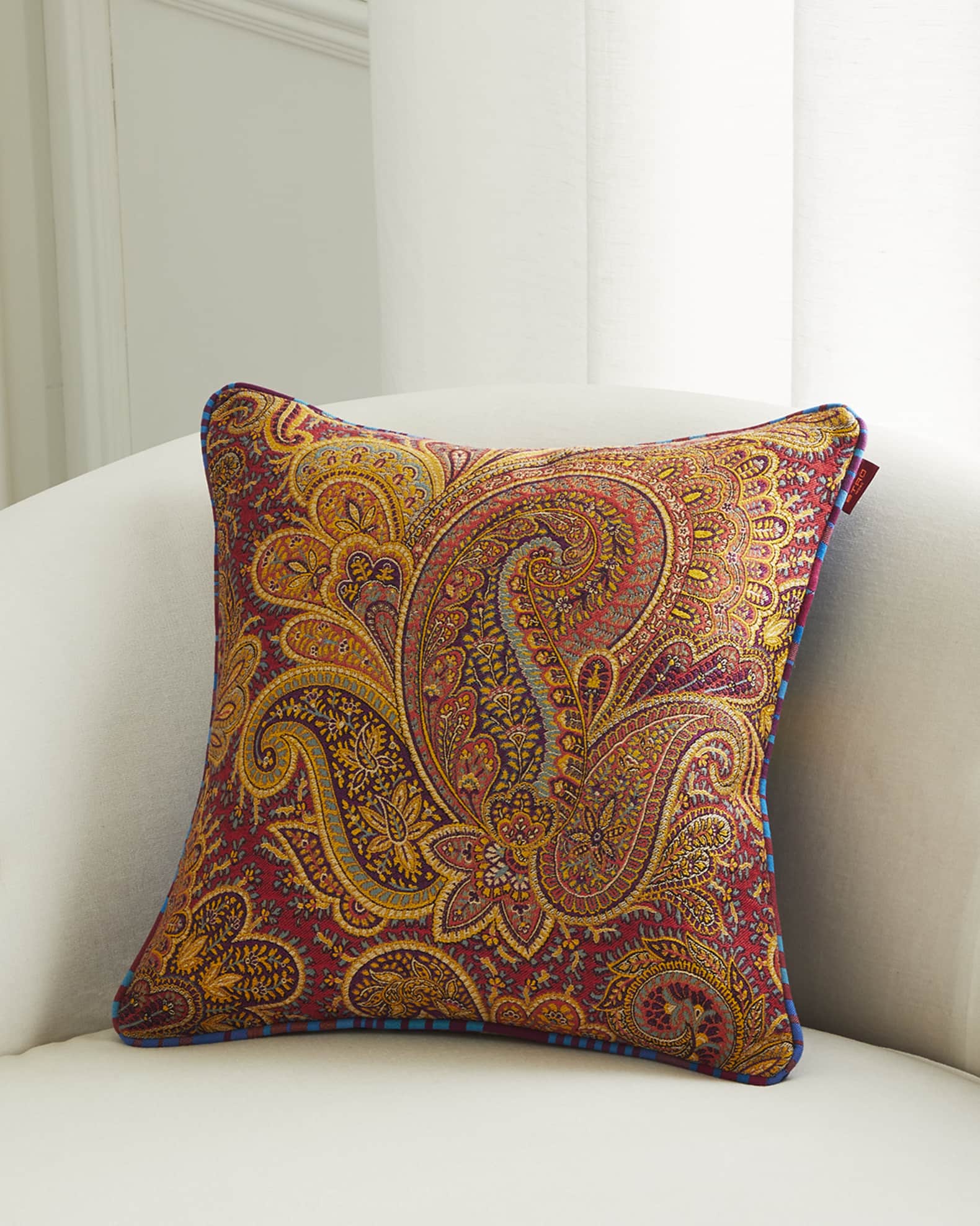 Burgundy paisley throw pillows sales